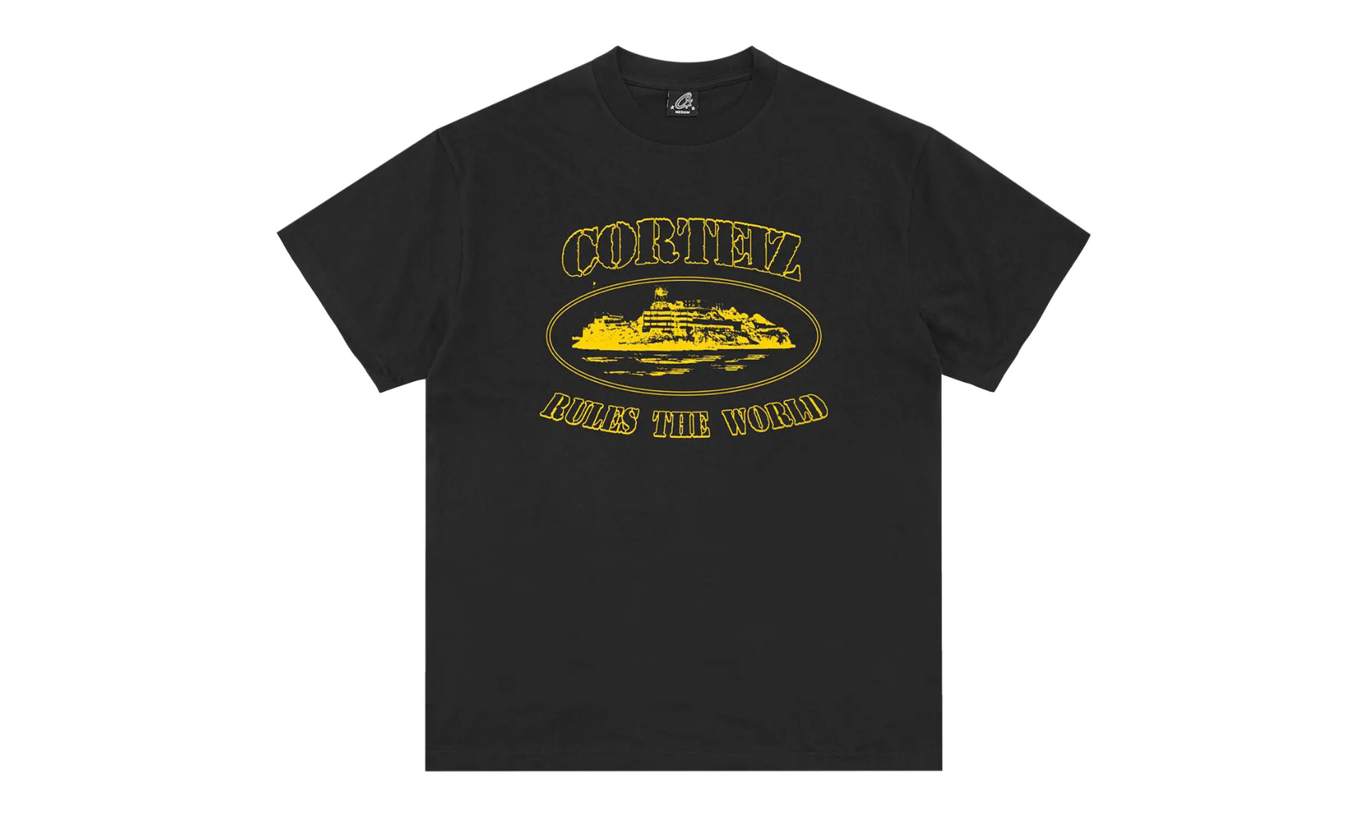 Corteiz OG Alcatraz Tee Black Yellow | OVERCEZ