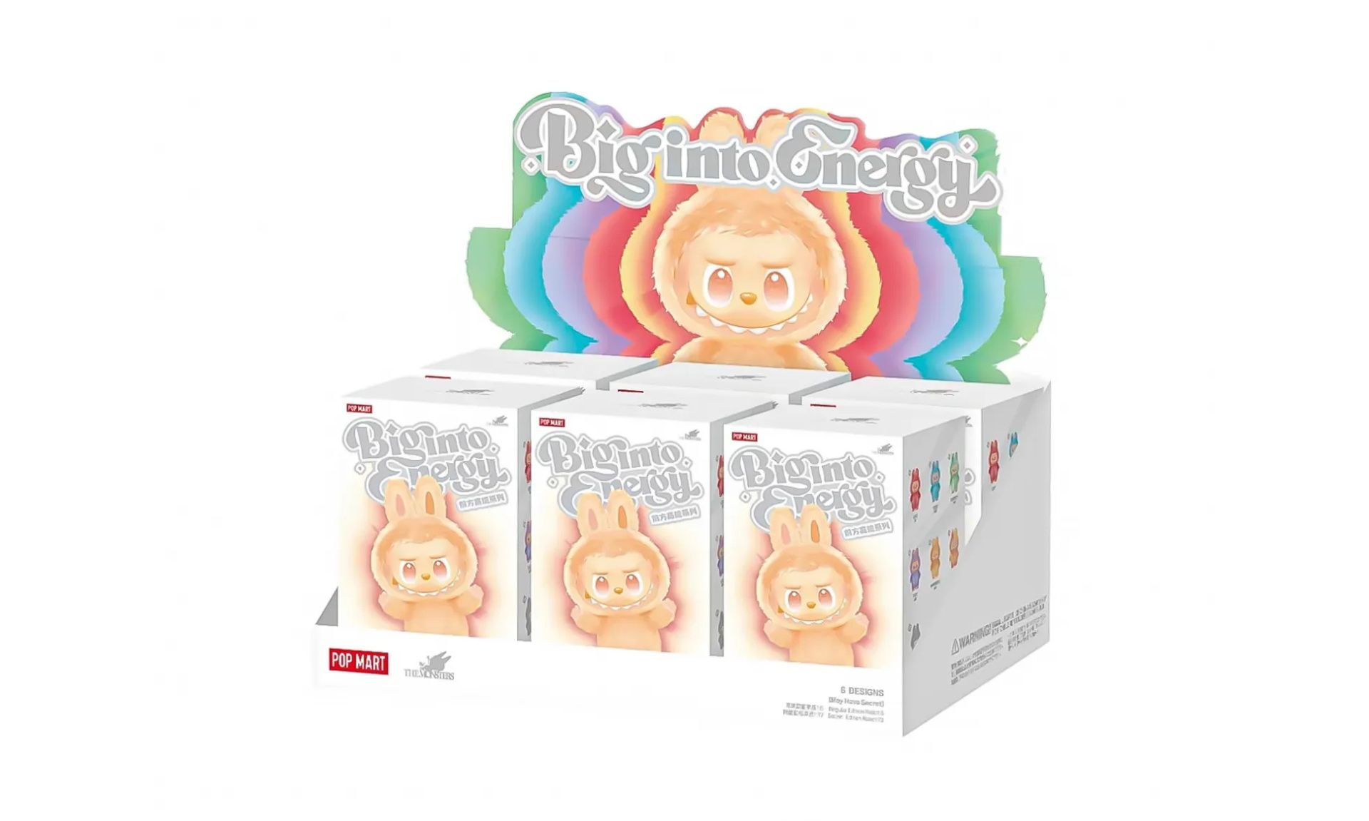 Pop Mart Labubu The Monsters Big into Energy Series Vinyl Plush Pendant Sealed Case (Zestaw 6 szt.)