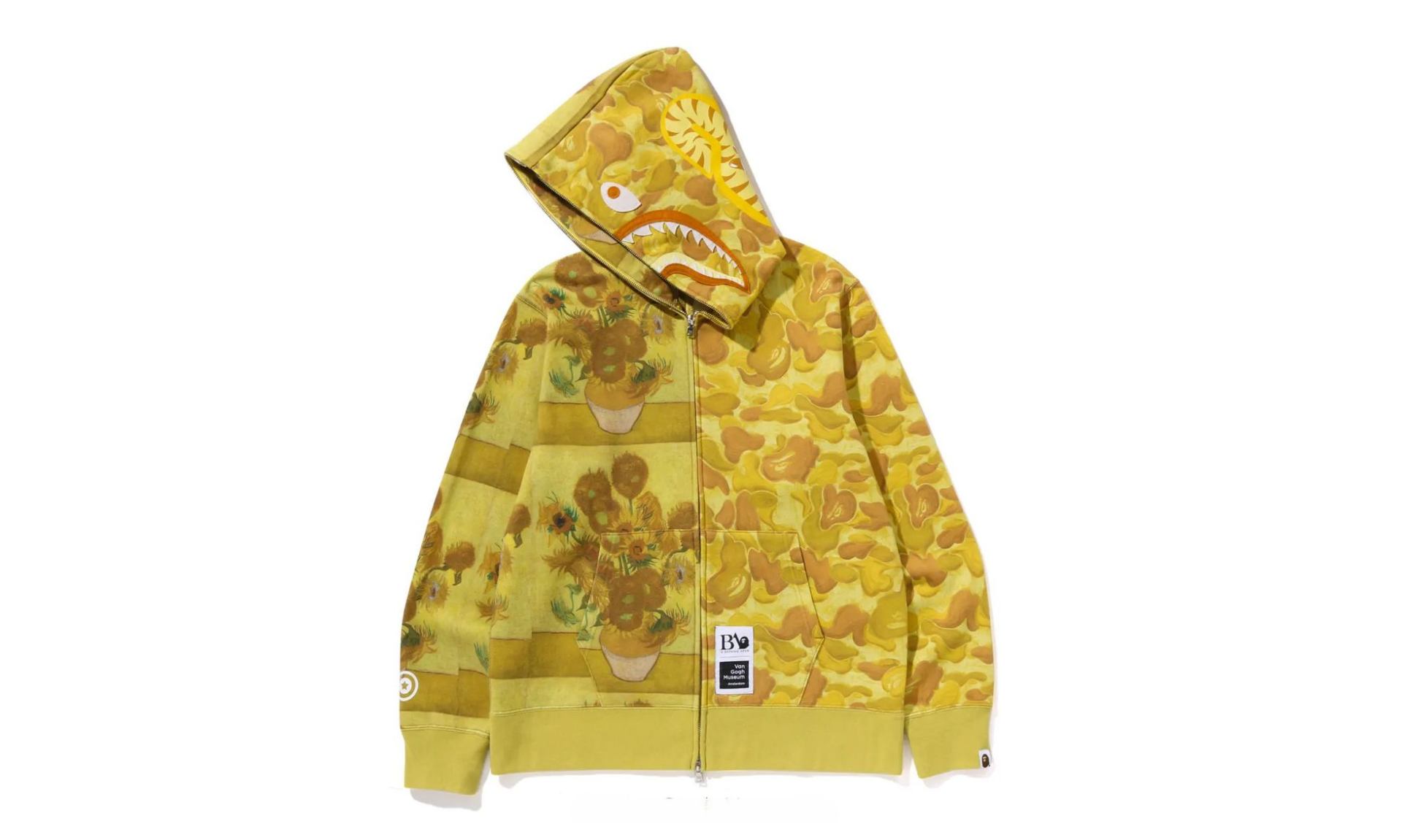 BAPE x Van Gogh Museum Shark Full Zip Hoodie Yellow | OVERCEZ