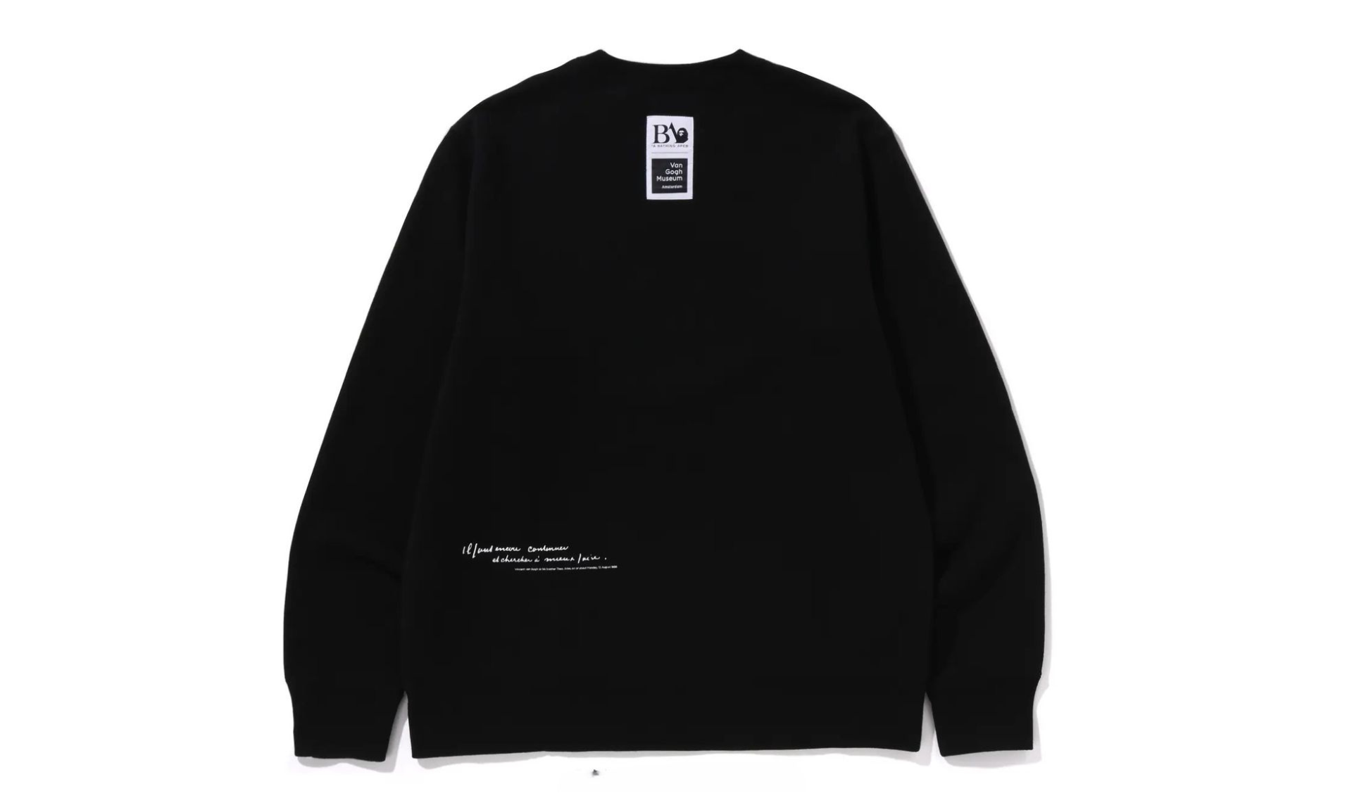 BAPE x Van Gogh Museum College Crewneck Sweatshirt Black Blue | OVERCEZ