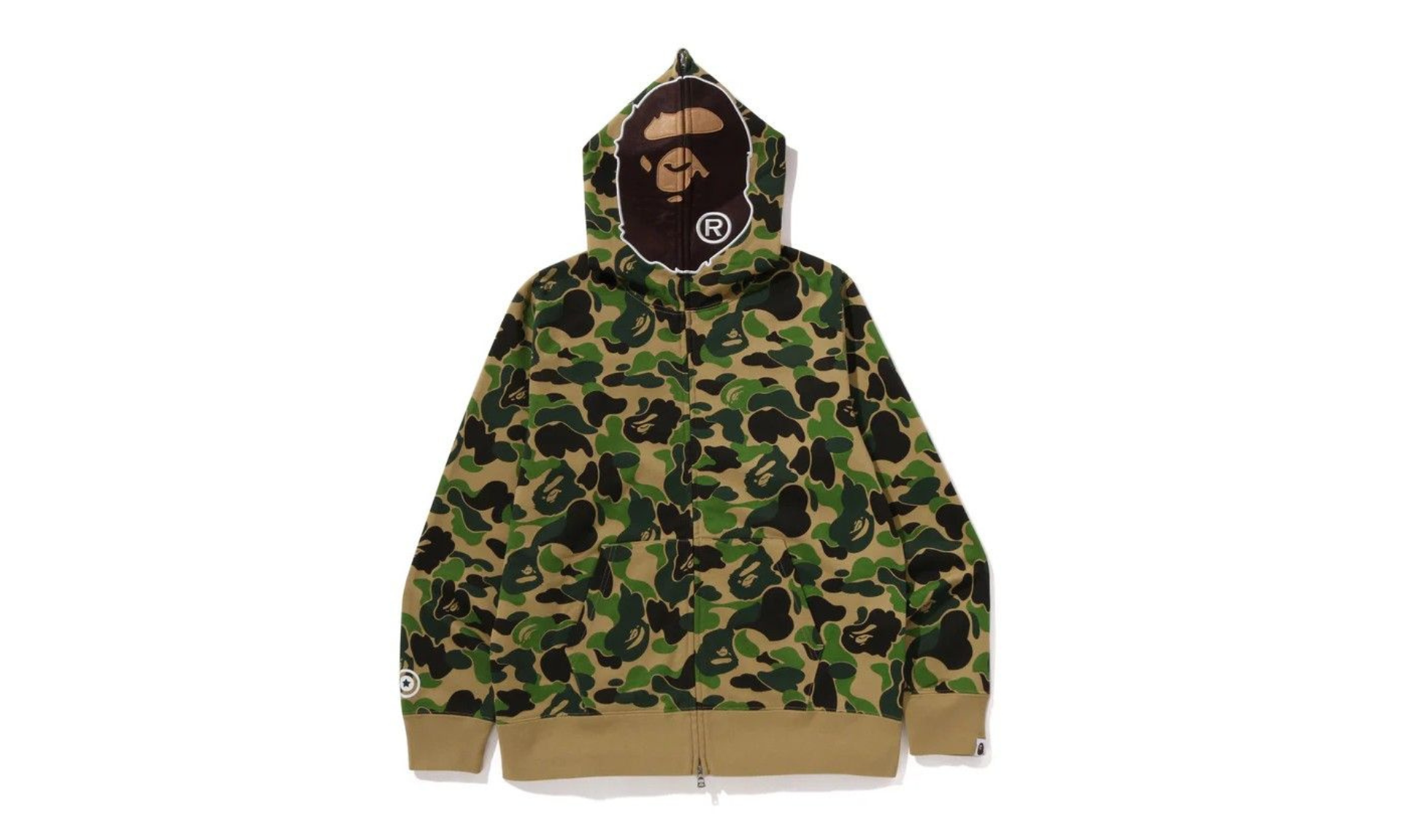 BAPE ABC Camo 2ND APE FullL Zip Hoodie Green | OVERCEZ