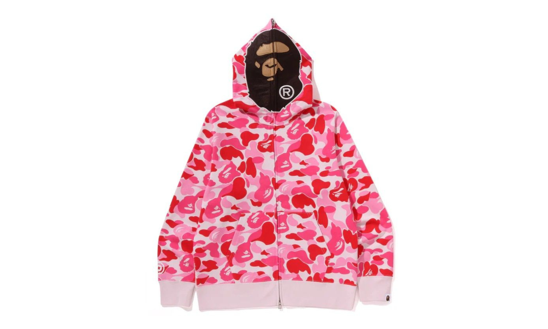 BAPE ABC Camo 2ND APE FullL Zip Hoodie Pink | OVERCEZ