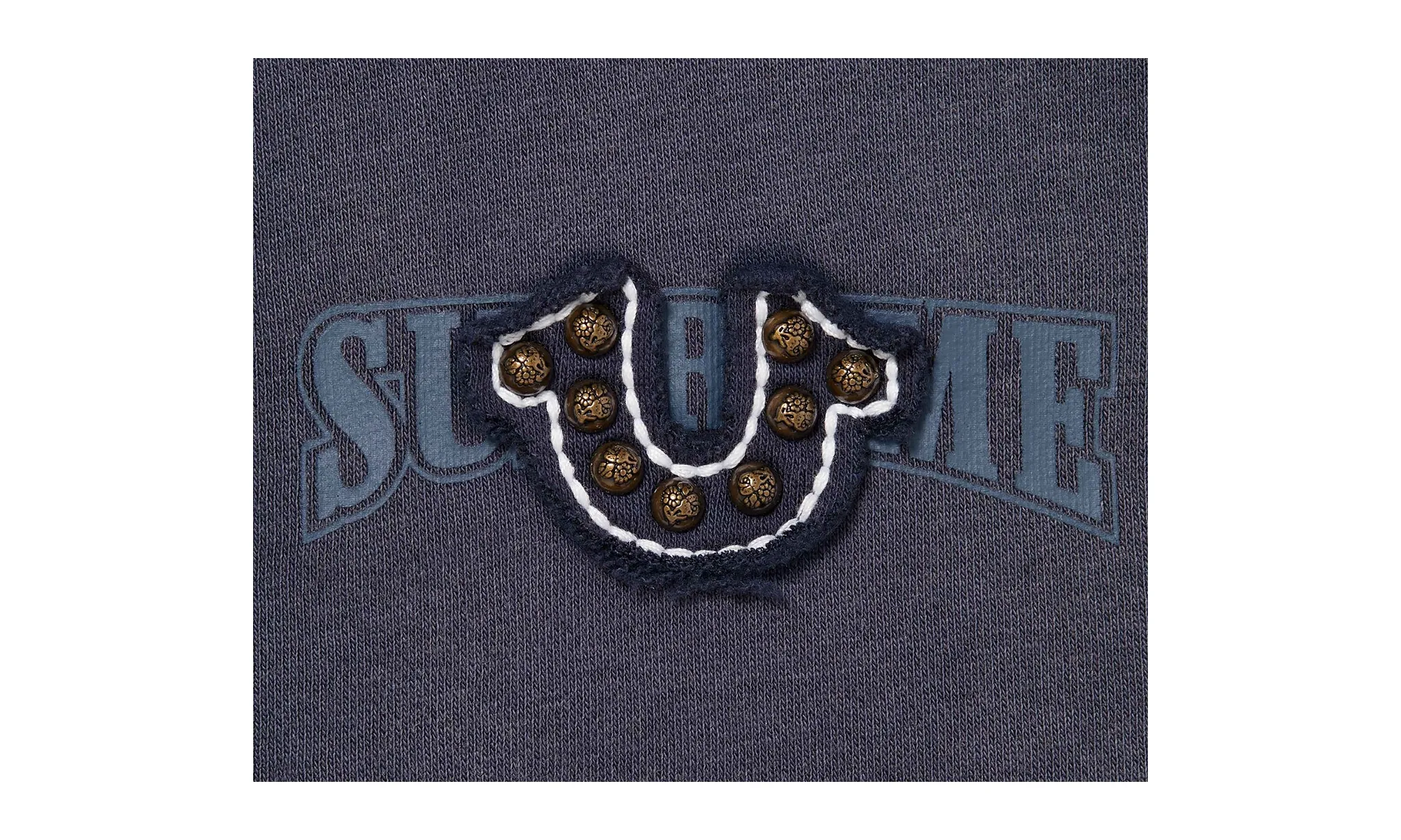Supreme True Religion Zip Up Hooded Sweatshirt Navy | OVERCEZ