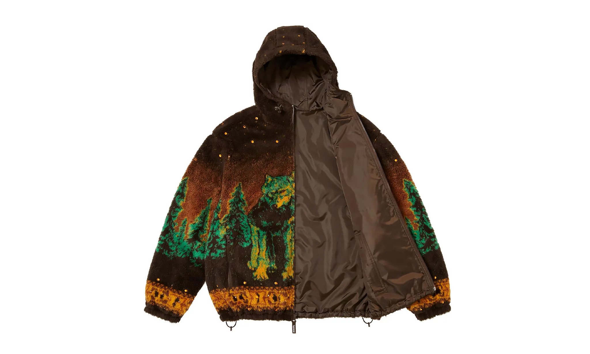 Supreme b.b. Simon Reversible Hooded Fleece Jacket Brown | OVERCEZ