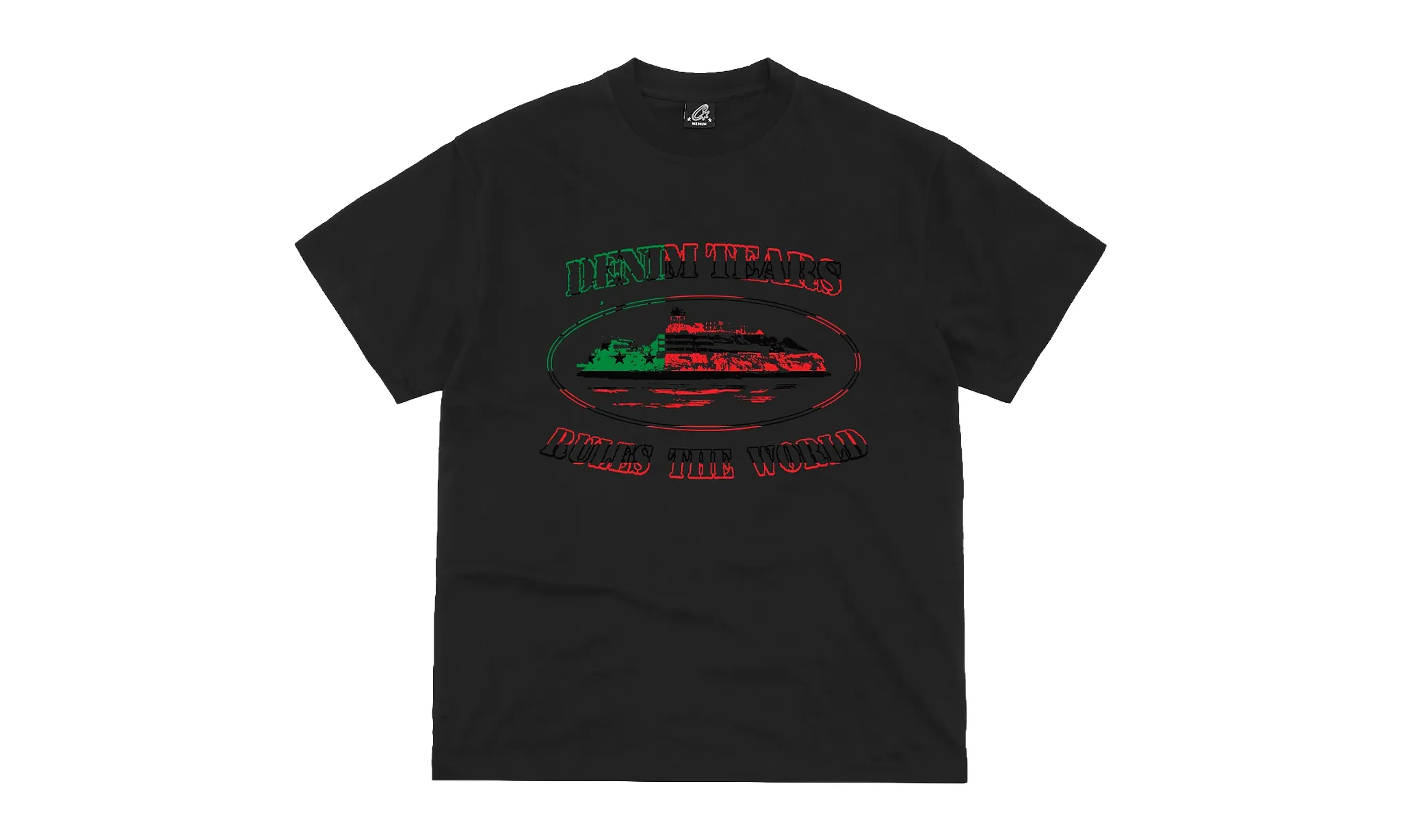 Corteiz x Denim Tears Cortears OG Alcatraz Tee Black | OVERCEZ