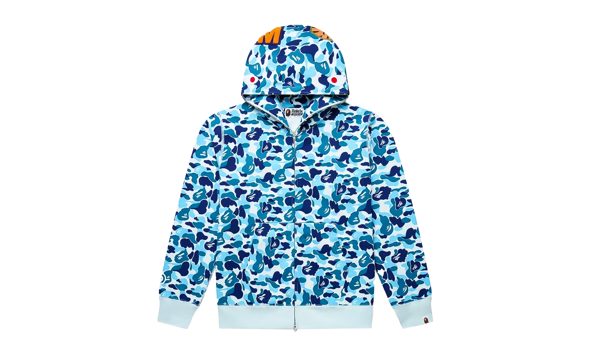 BAPE Color Camo Shark Full Zip Hoodie Light Blue | OVERCEZ