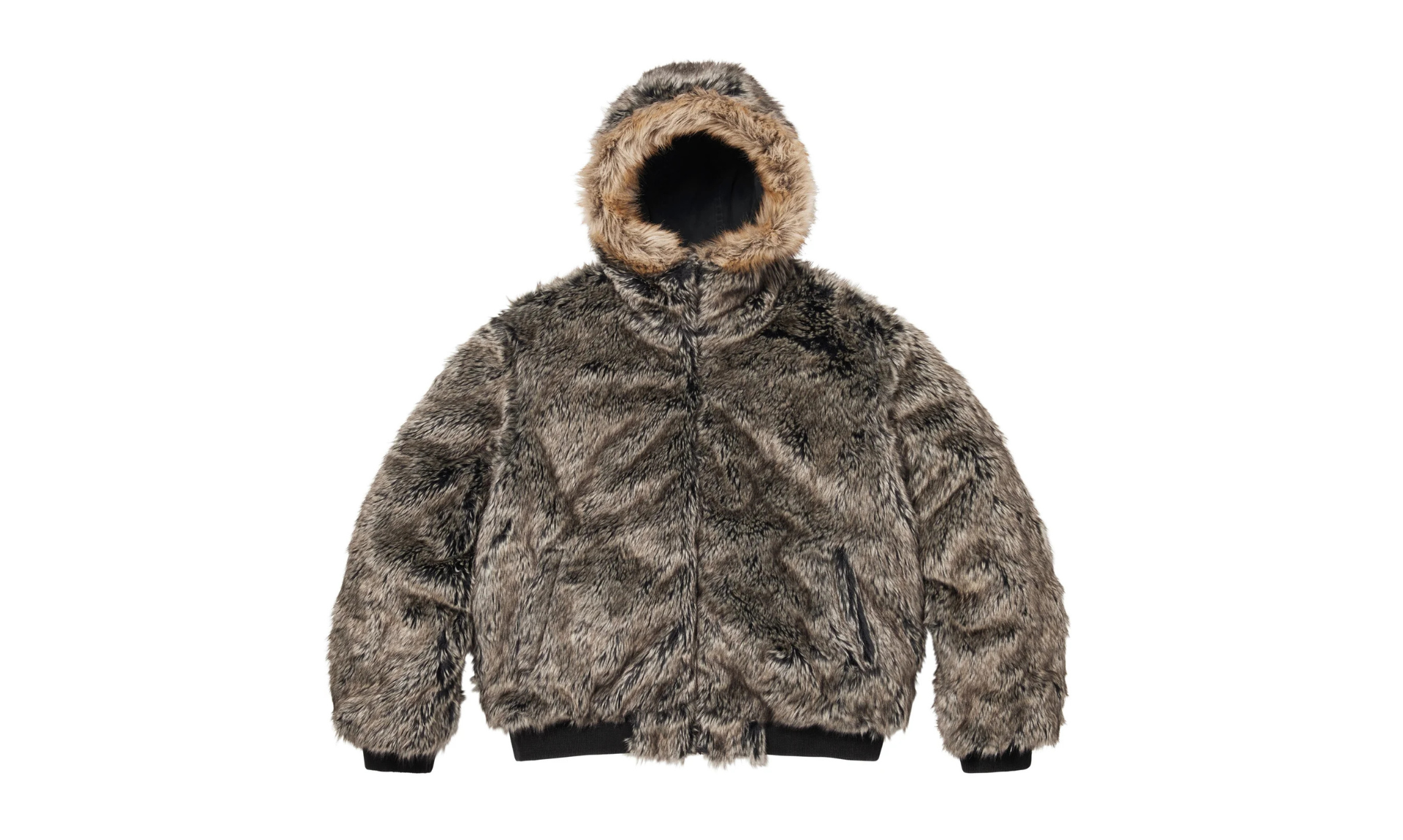 Supreme Faux Fur Varsitwy jacket sizeＬ Supreme Reversible Faux Fur Hooded Work Jacket Black | Limitowane