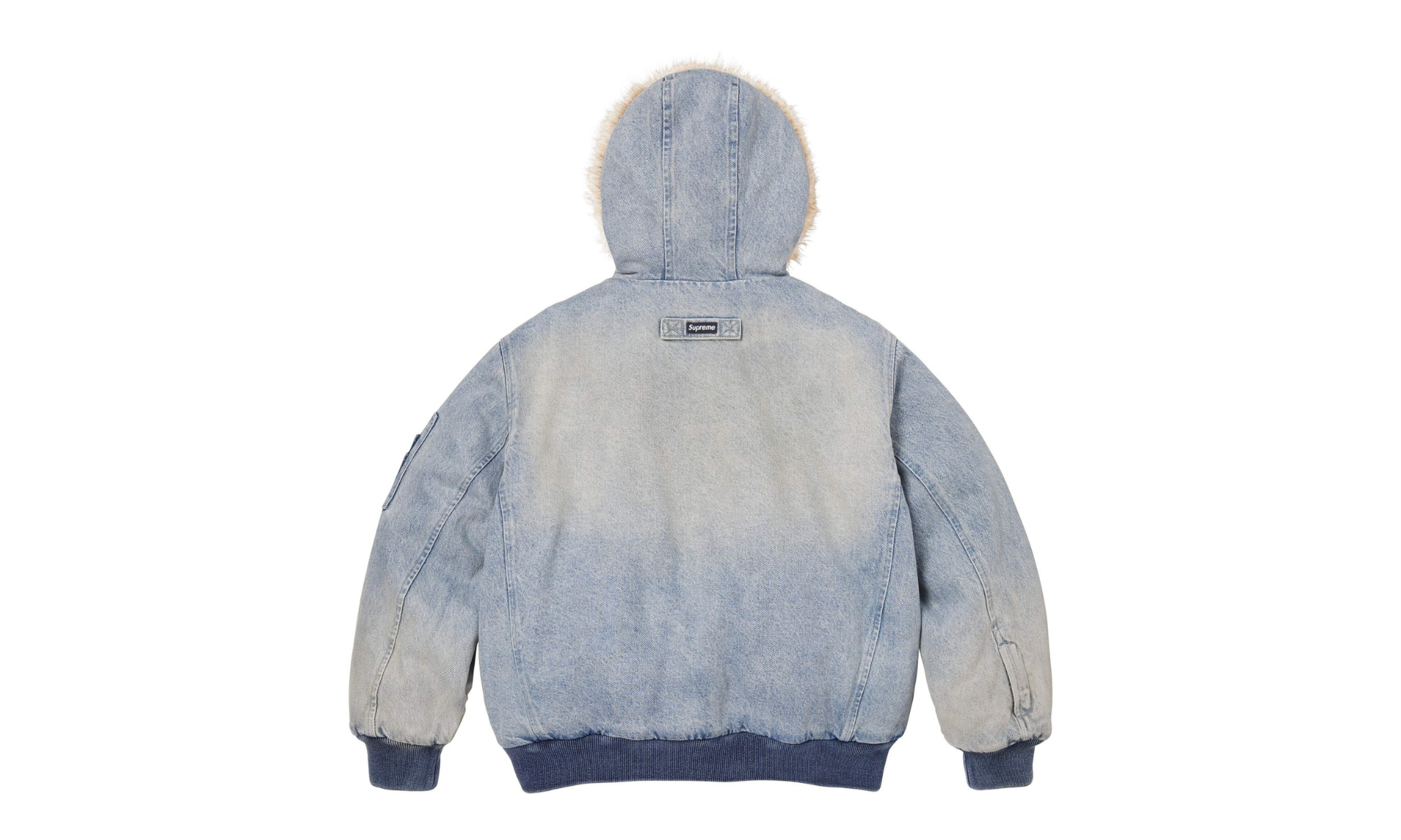 Supreme Reversible Faux Fur Hooded Work Jacket Denim | OVERCEZ