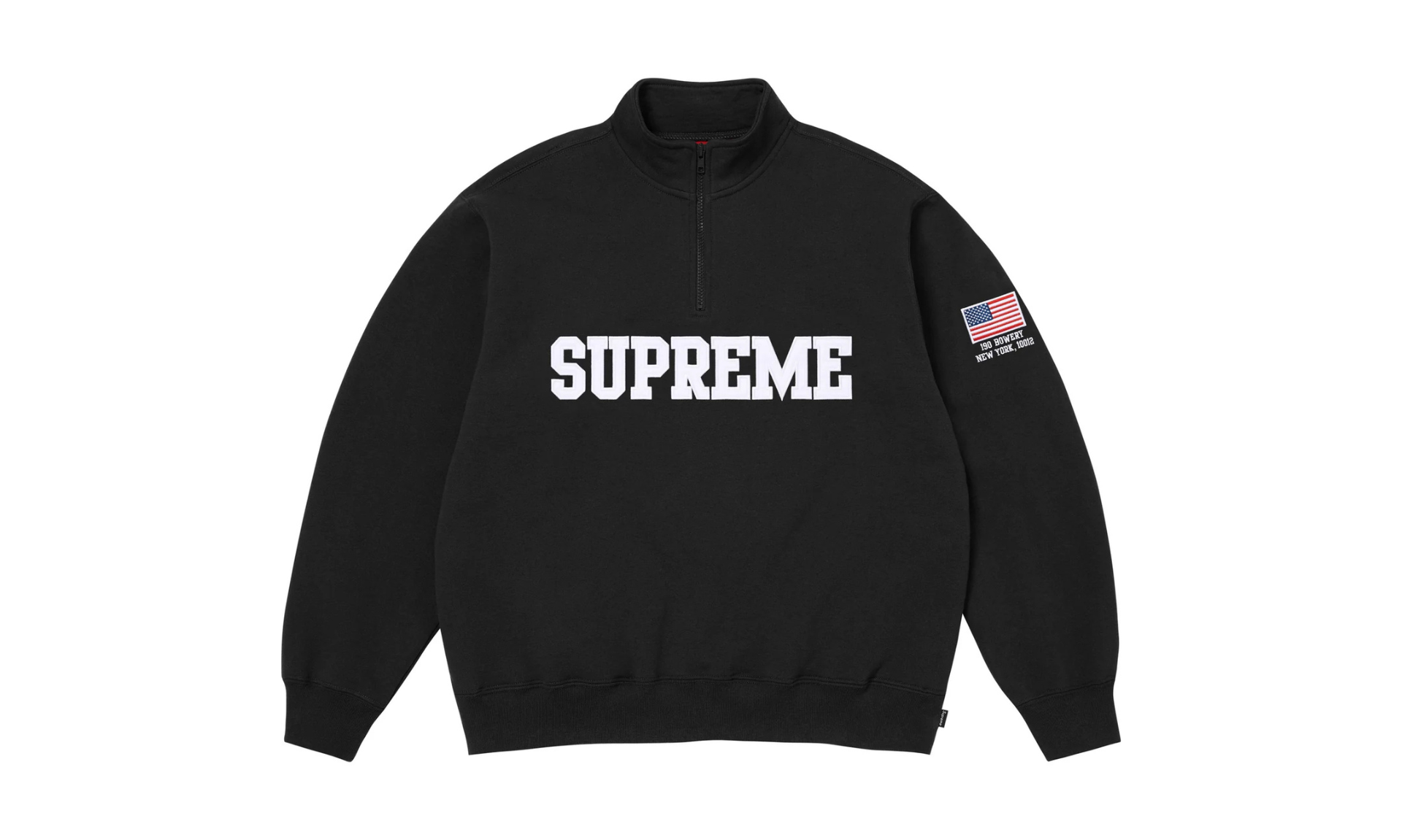 Supreme Shop Flag Half Zip Pullover Black New York | OVERCEZ