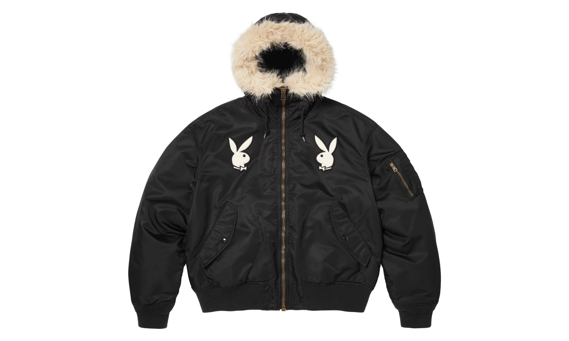 Supreme Playboy Hooded MA-1 Black | Limited Sneakers & Apparel