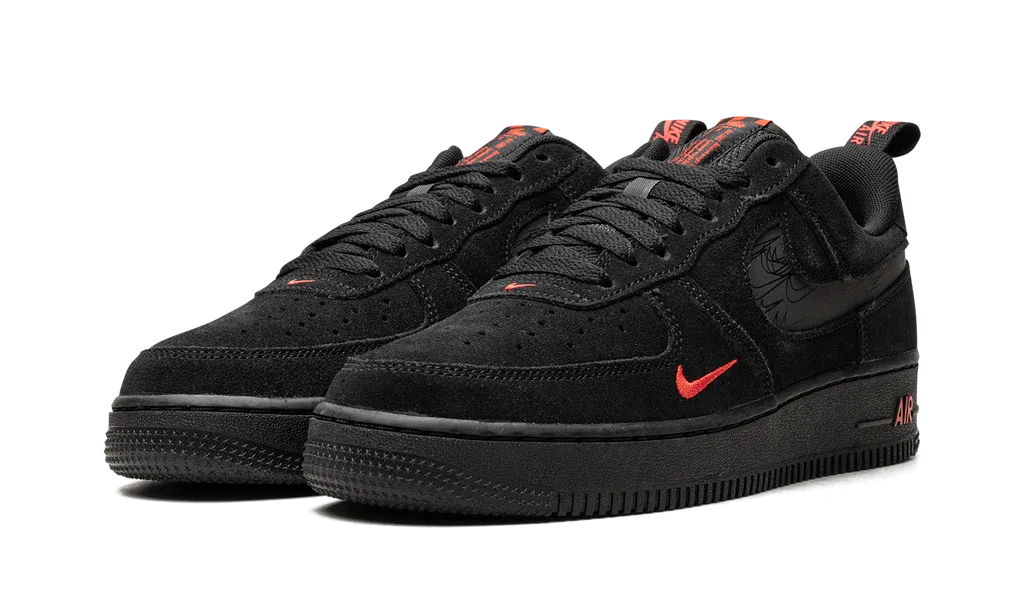 Nike Air Force 1 Low Multi-Swoosh Black Crimson | OVERCEZ