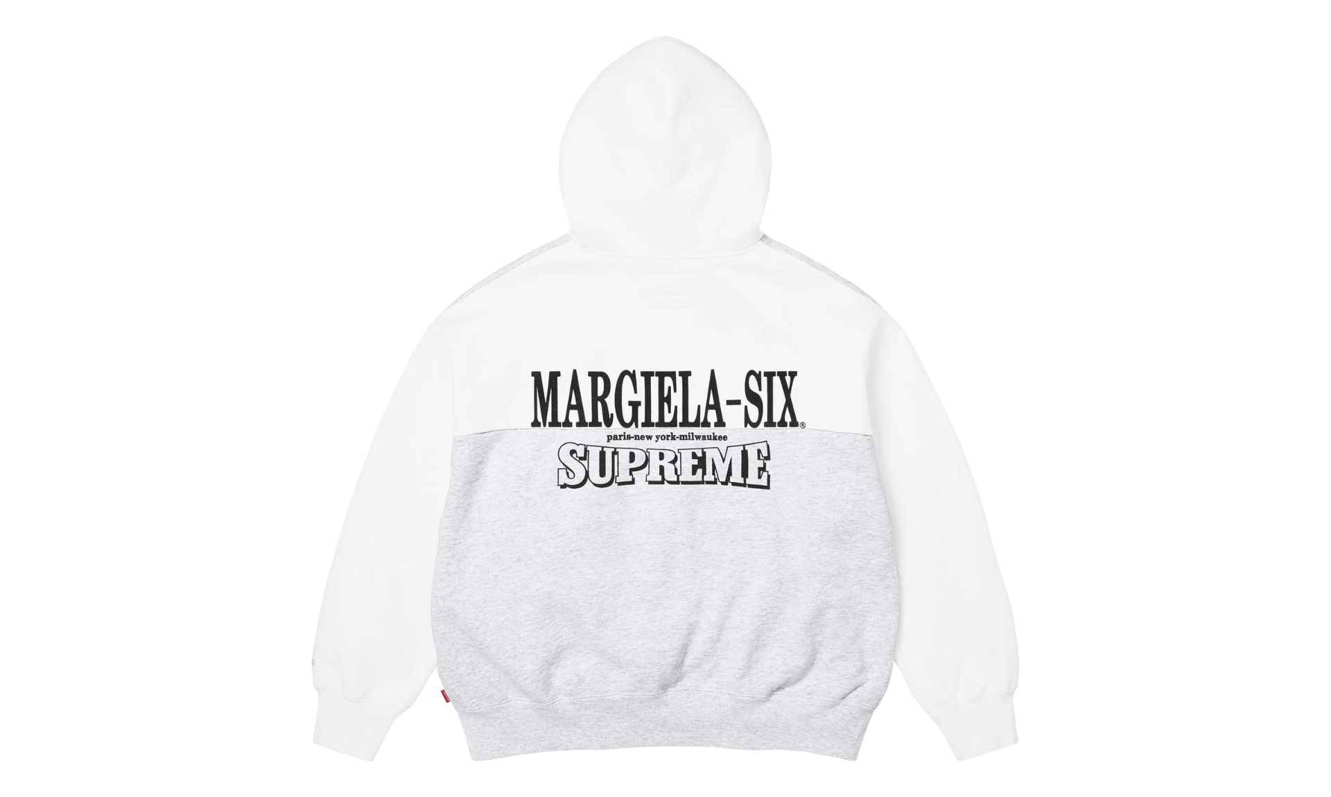 Supreme MM6 Maison Margiela Eagle Zip Up Hooded Sweatshirt White Grey | OVERCEZ