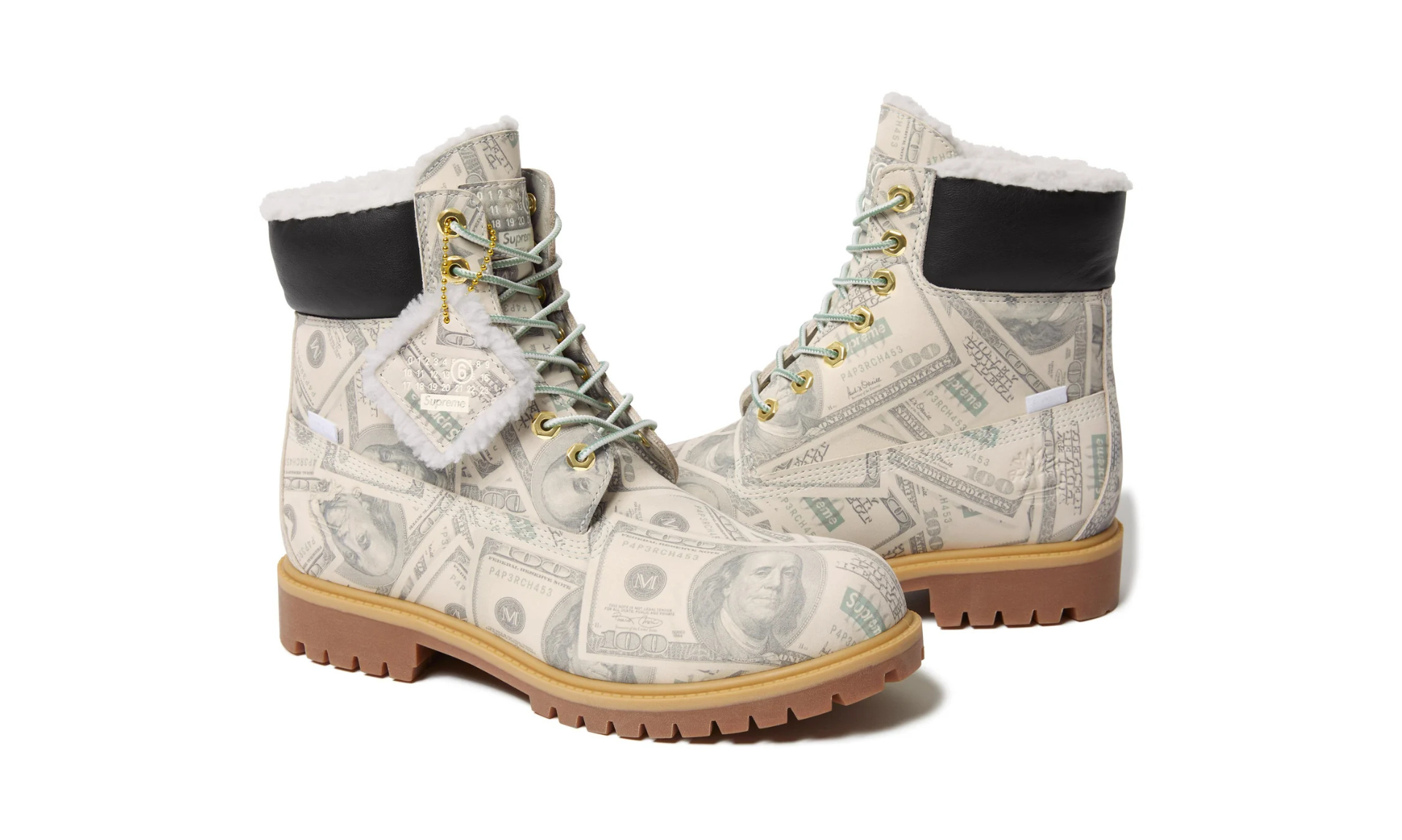 Timberland 6" Premium Waterproof Boot Supreme x MM6 Maison Margiela $100 Bills | OVERCEZ