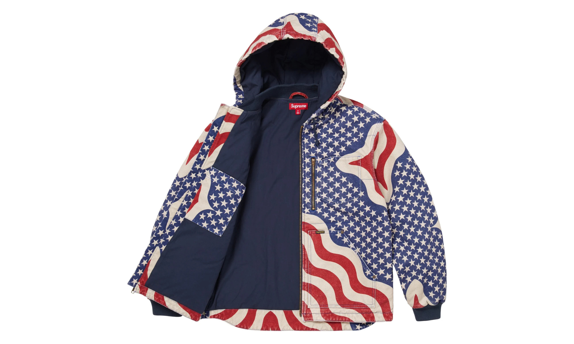 Supreme Flag Quilted Hooded Work Jacket Multicolor | Limitowane