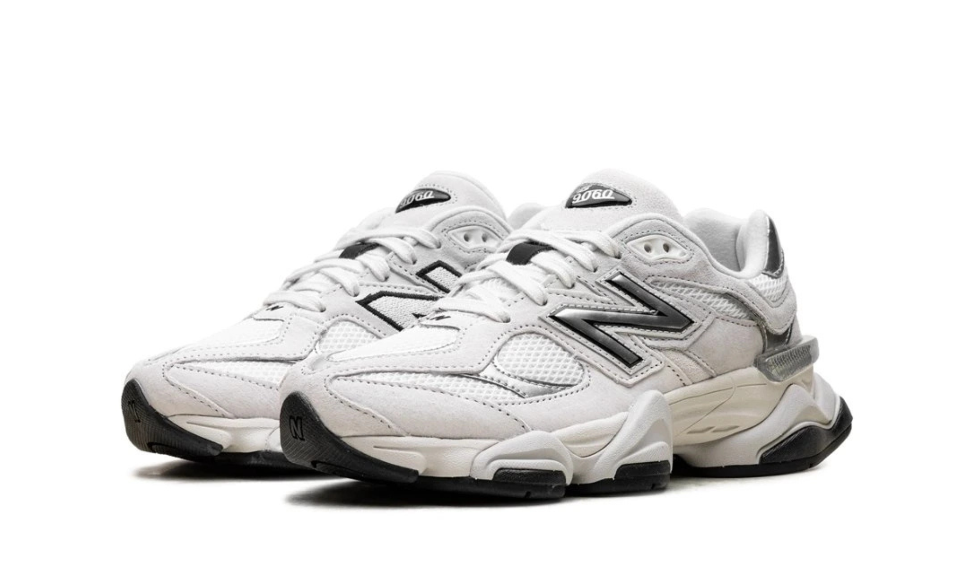 New Balance 9060 White Black Metallic Silver | OVERCEZ