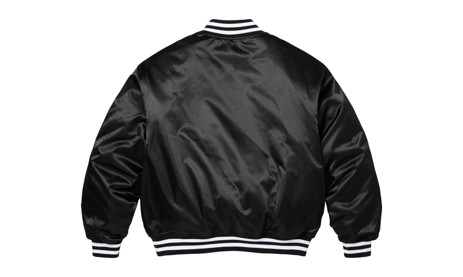 Supreme Champion Satin Varsity Jacket Black | OVERCEZ