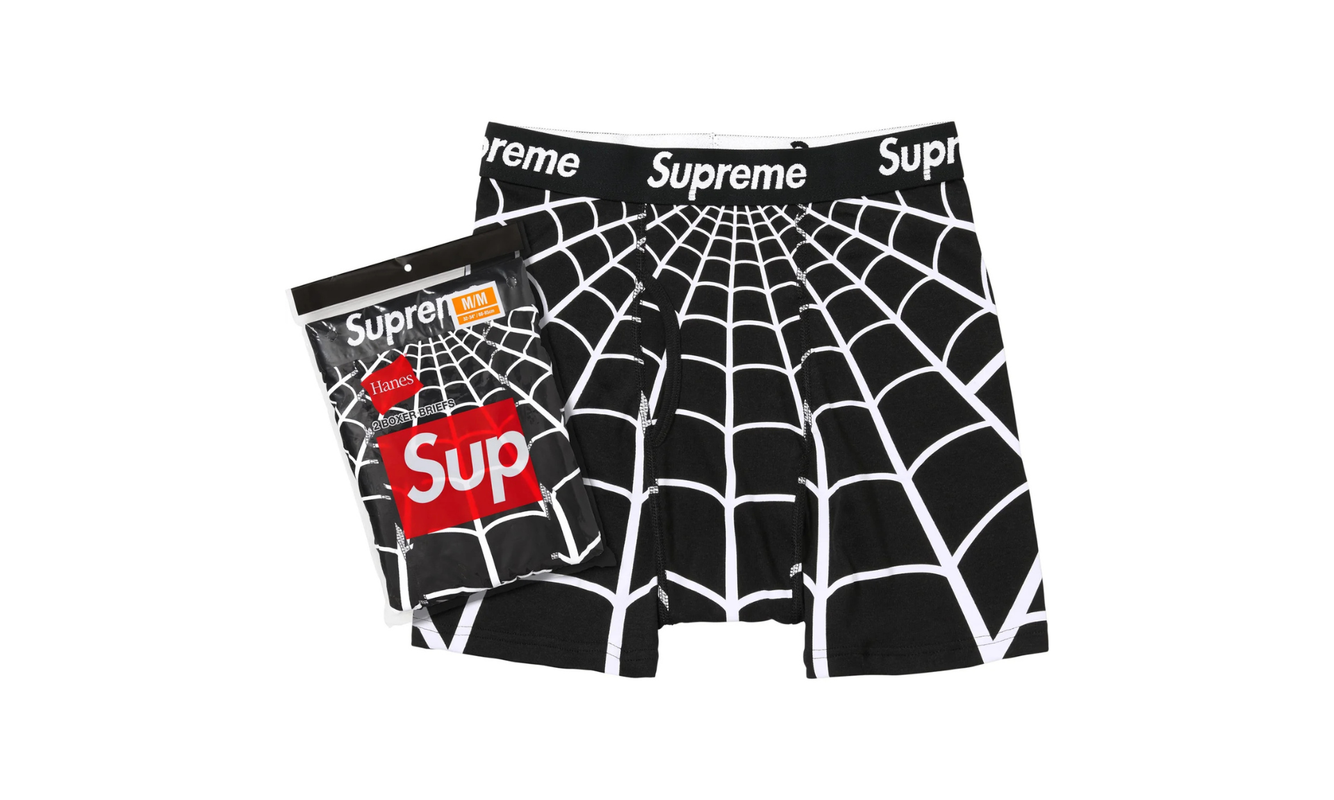 XLサイズ5枚Supreme Hanes® Boxer Briefs Bla The Supreme Hanes Spider-Man Boxer Briefs Black (1 pc) | Limited