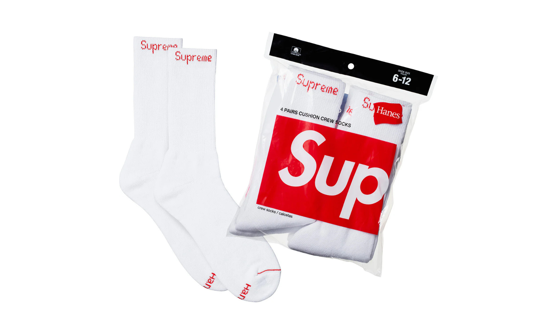 Supreme Hanes White Socks (1 pair)