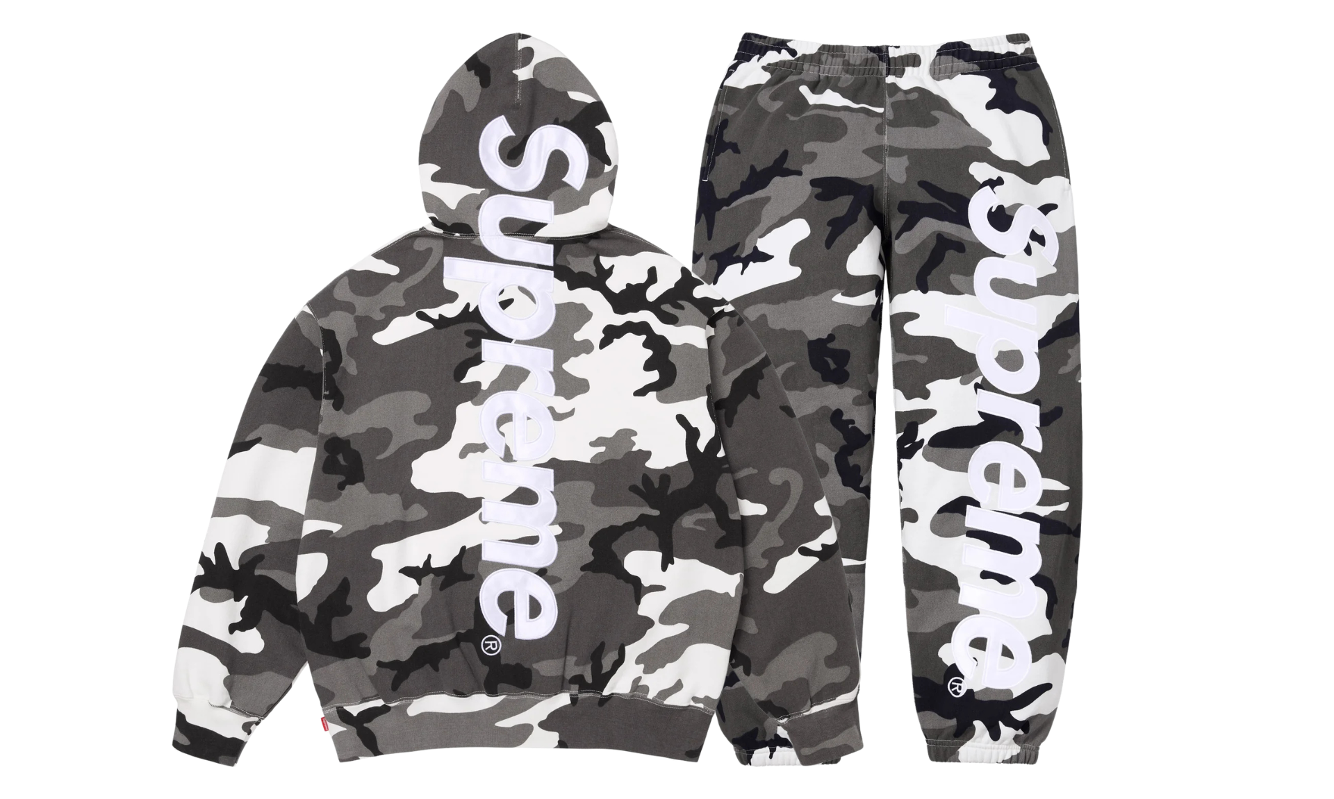 Komplet dresowy Supreme Satin Applique Snow Camo | OVERCEZ
