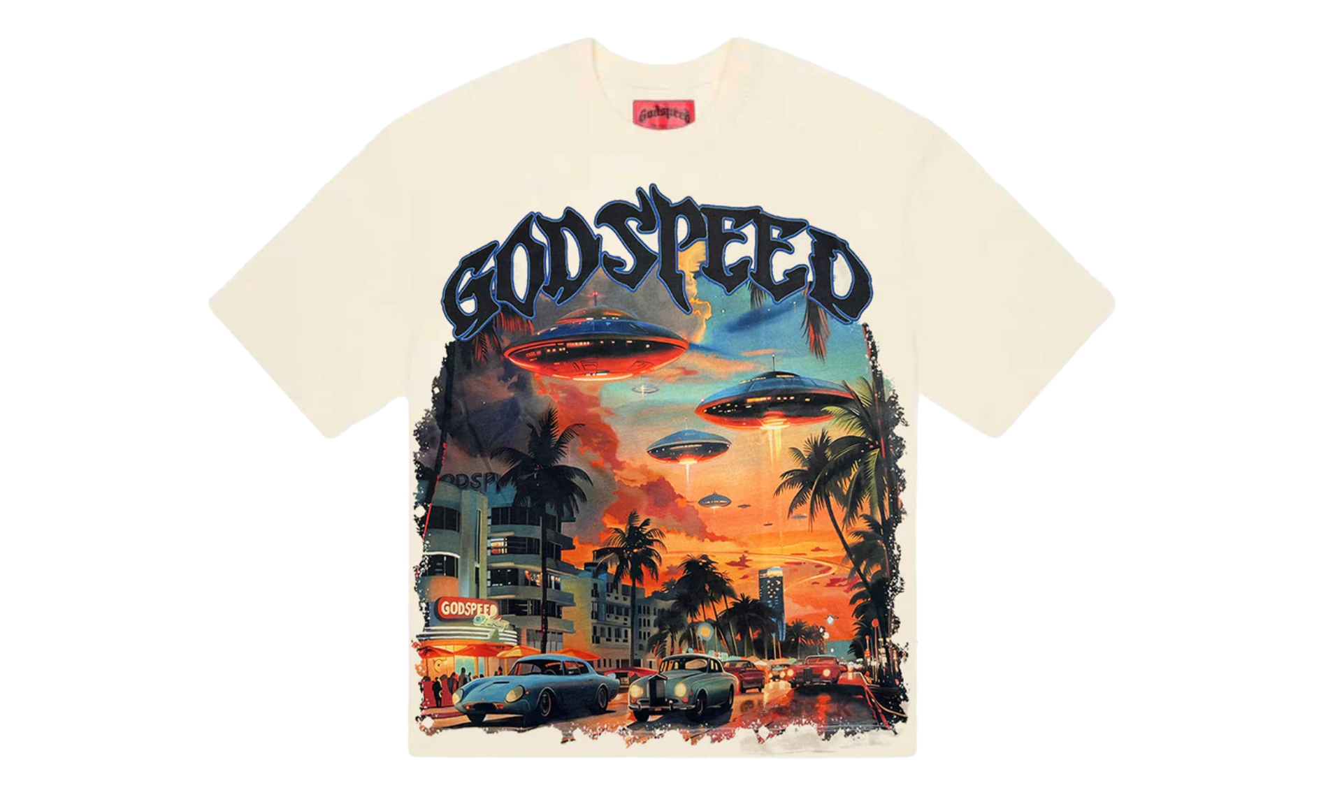 Godspeed Miami UFO T-Shirt Cream | OVERCEZ