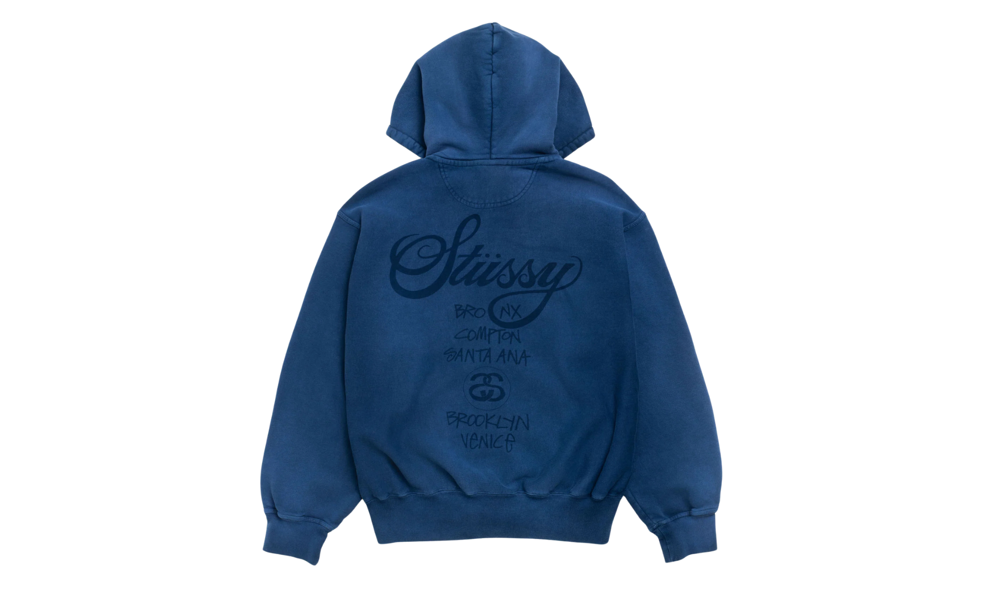 Stussy World Tour Zip Hoodie Faded Navy | OVERCEZ