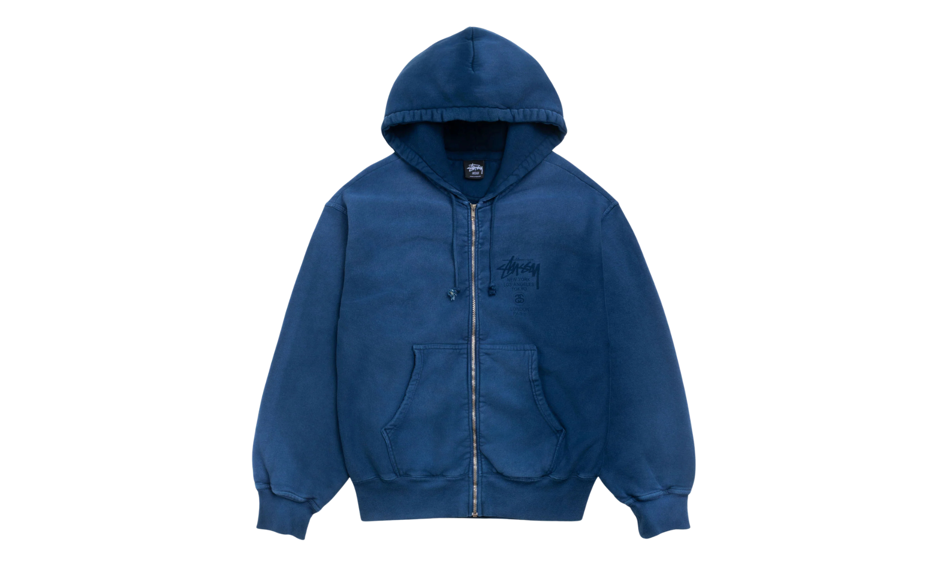 Stussy World Tour Zip Hoodie Faded Navy | Limited Sneakers