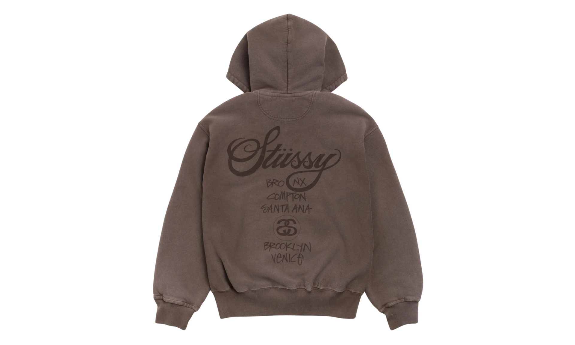 Stussy World Tour Zip Hoodie Faded Brown | OVERCEZ