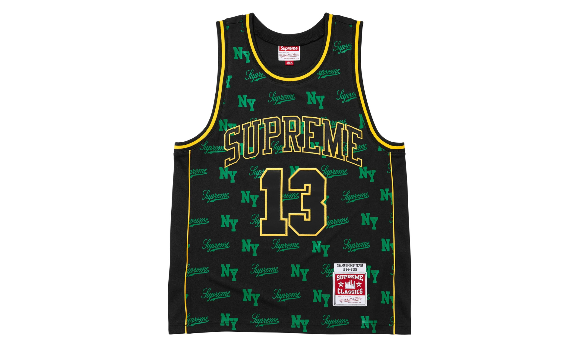 Supreme Mitchell & Ness Monogram Jersey Black | OVERCEZ