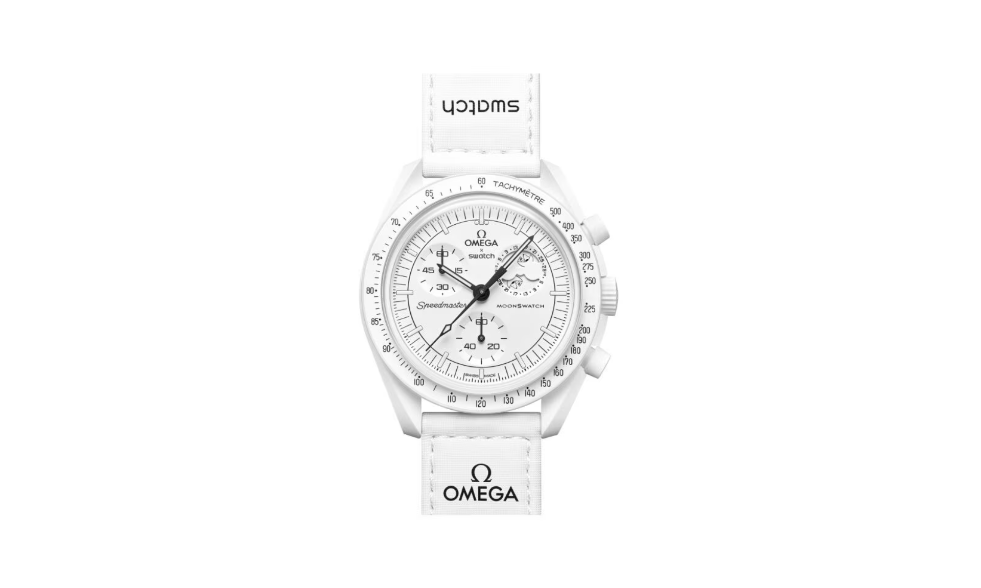 Swatch x Omega Bioceramic Moonswatch Mission To Moonphase Snoopy White