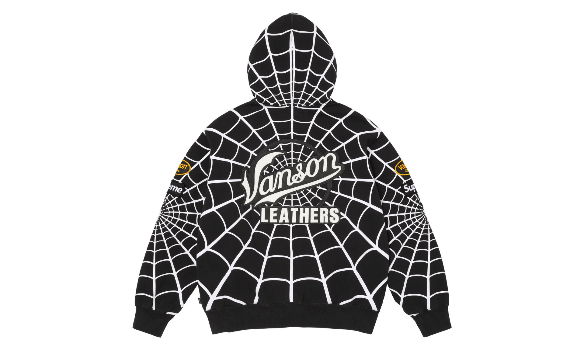 Supreme x Vanson Leathers Spider-Man Zip Up Hooded Sweatshirt Black | OVERCEZ