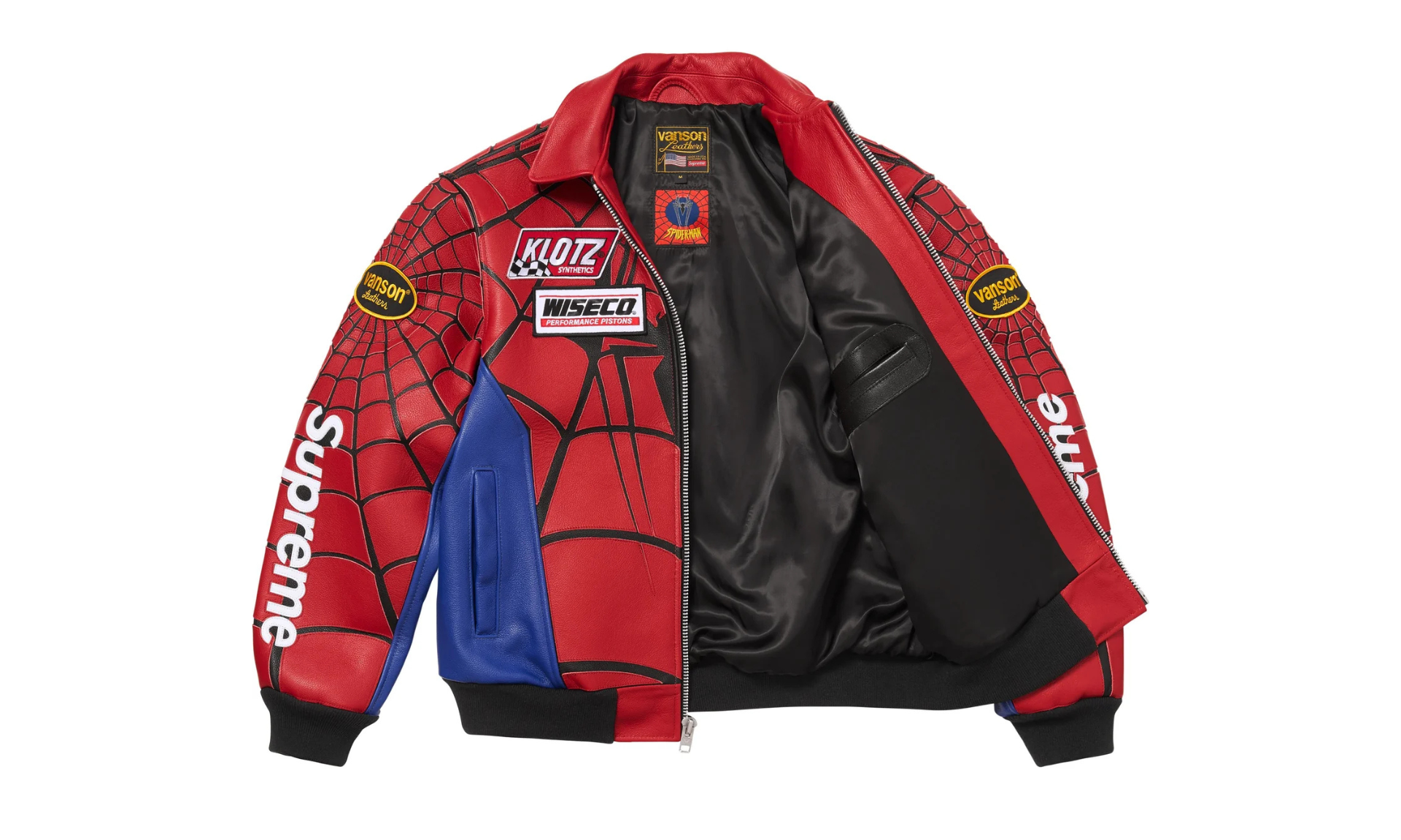 Supreme x Vanson Leathers Spider-Man Jacket Red | OVERCEZ
