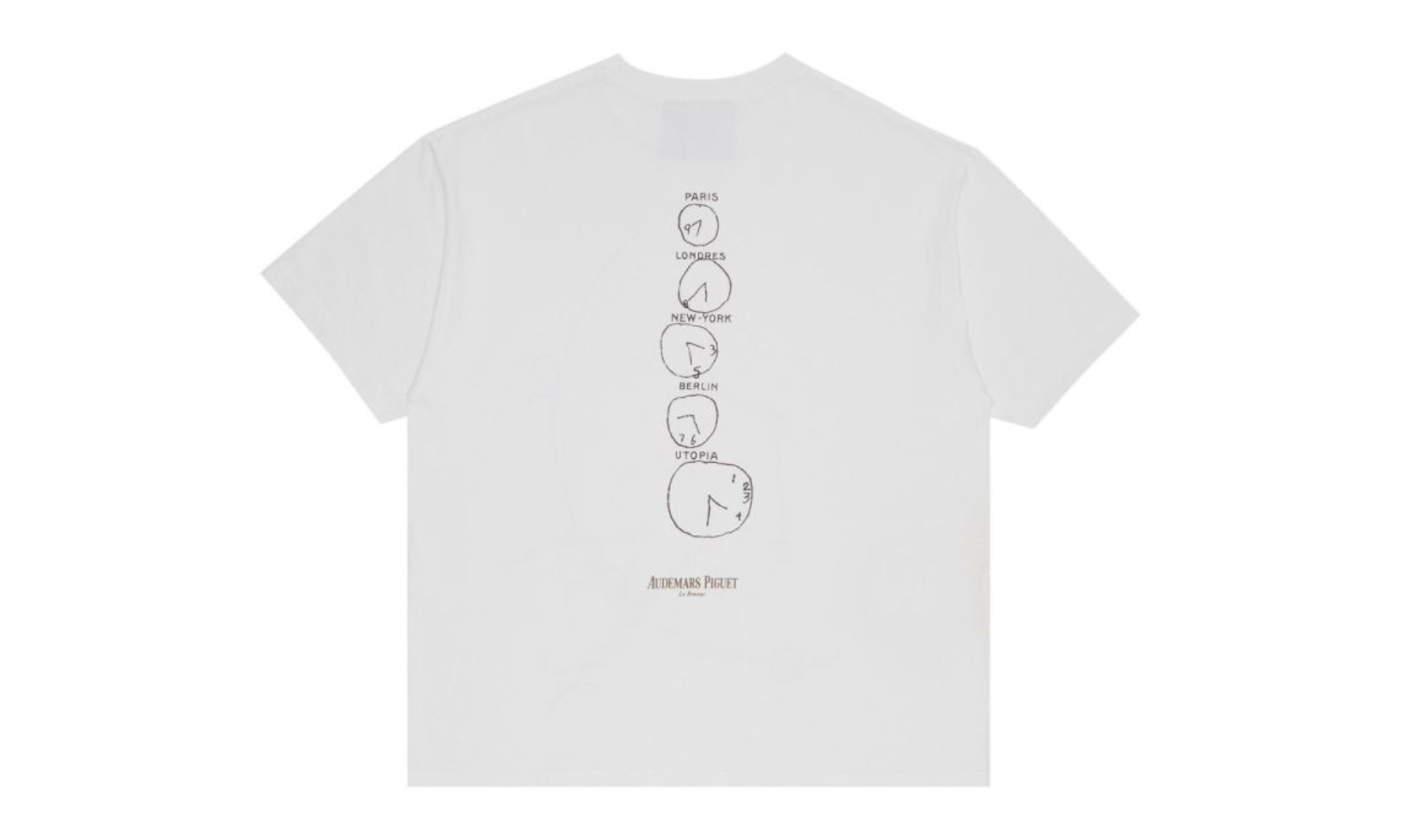 Travis Scott CJ x Audemars Piguet Time Zones Tee White | OVERCEZ