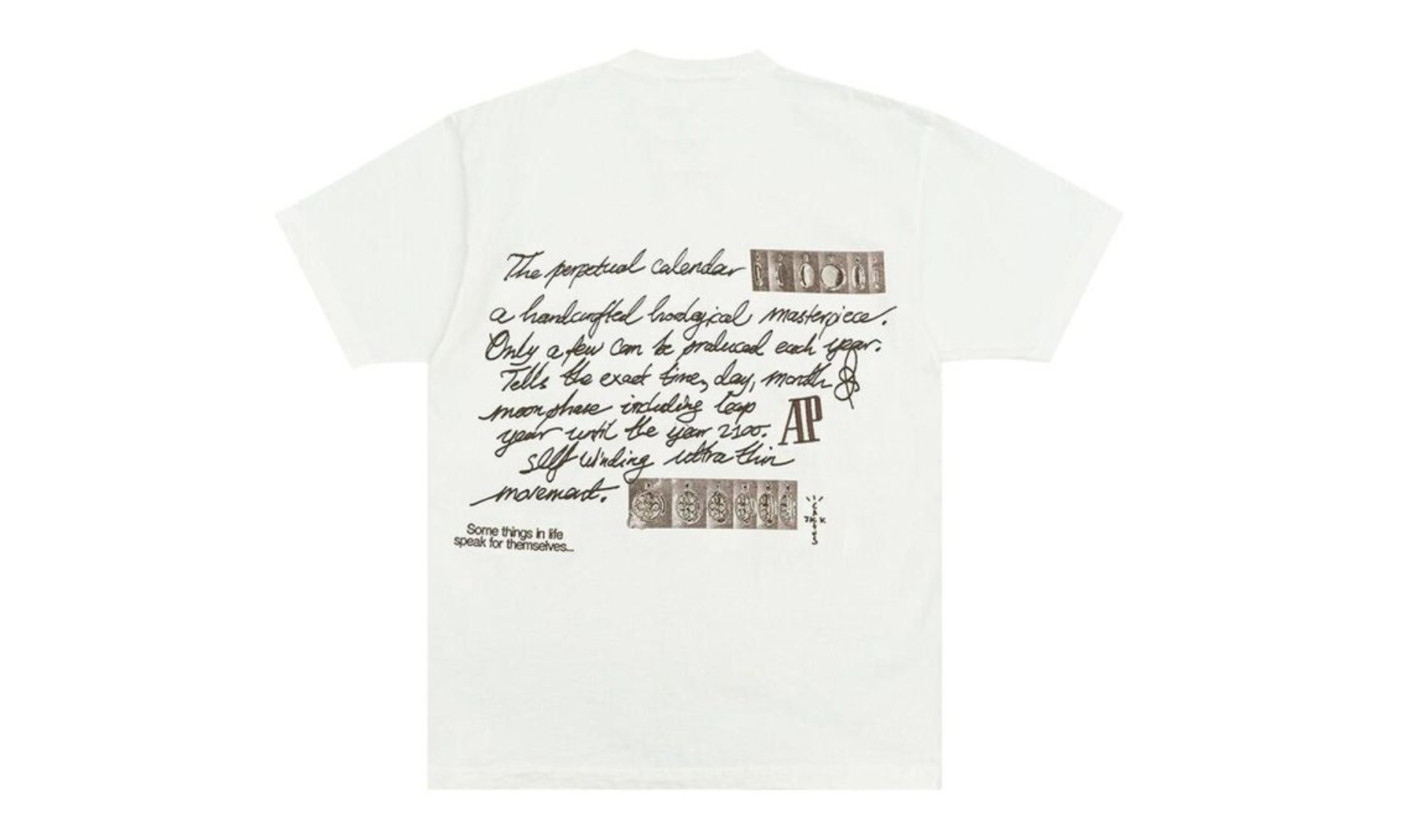 Travis Scott CJ x Audemars Piguet Perpetual Calendar Tee White | OVERCEZ