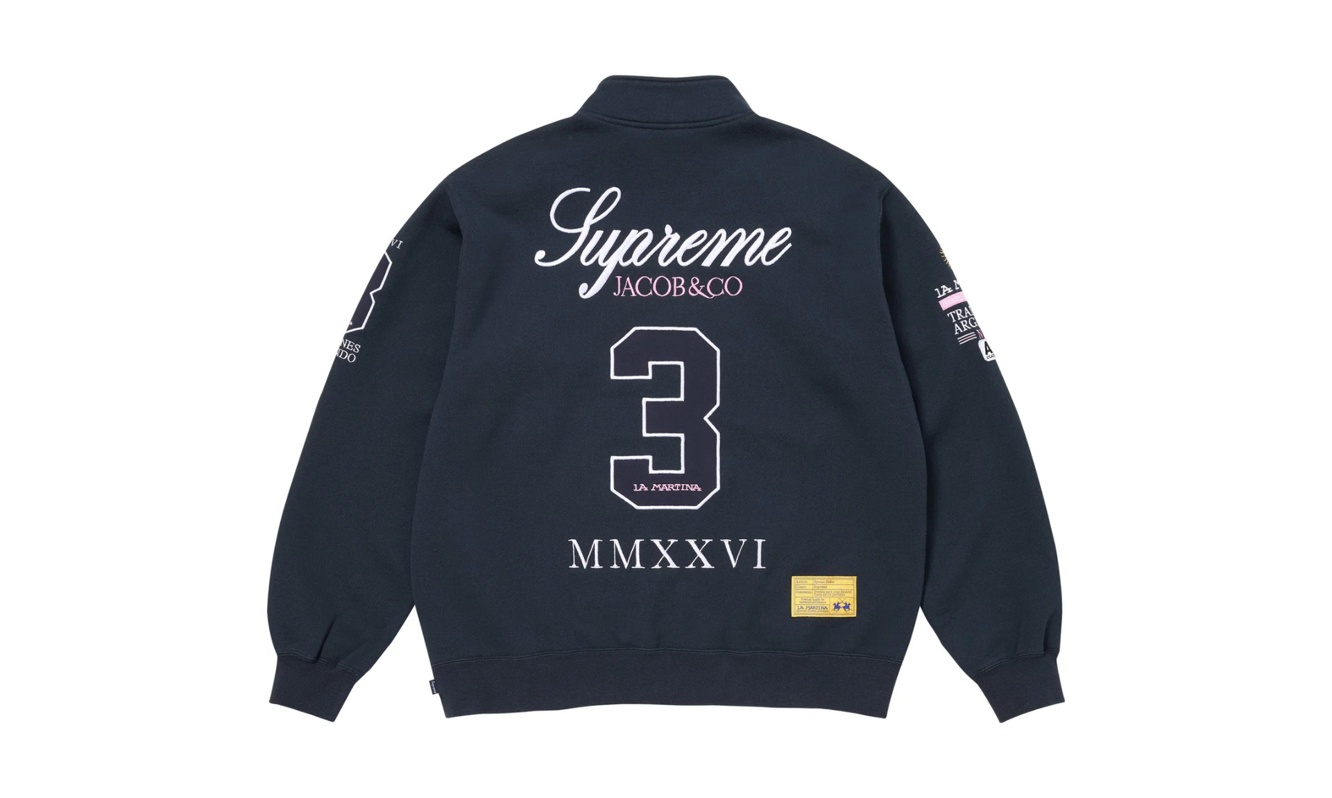 Supreme x La Martina x Jacob & Co Zip Up Sweatshirt Navy | OVERCEZ