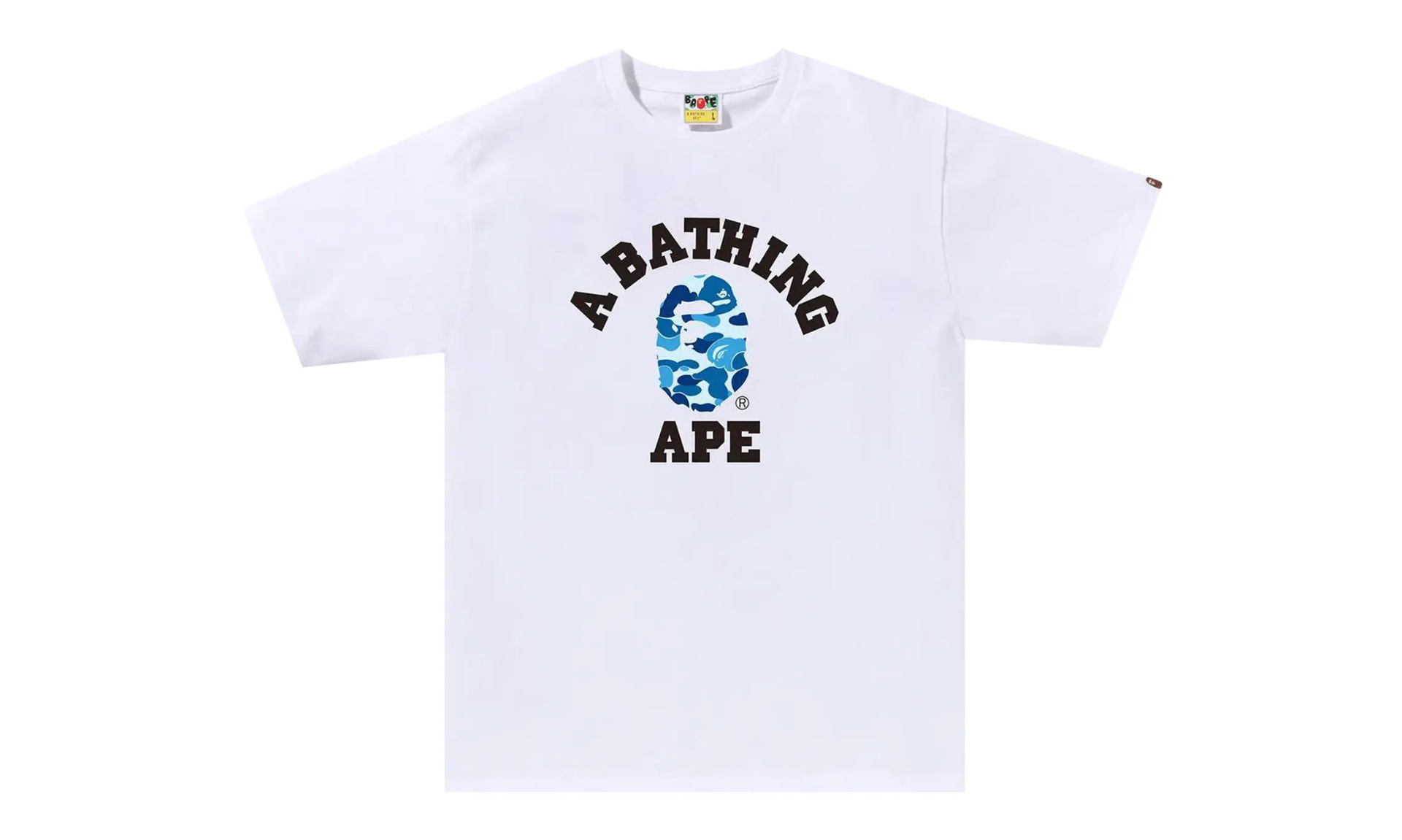 BAPE ABC Camo College Tee White Blue