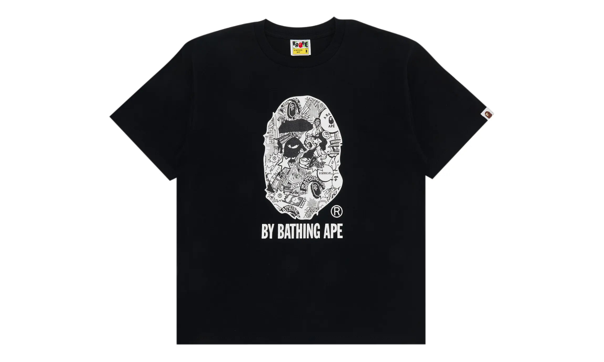 Bape Comic Art Ape Head Tee Black