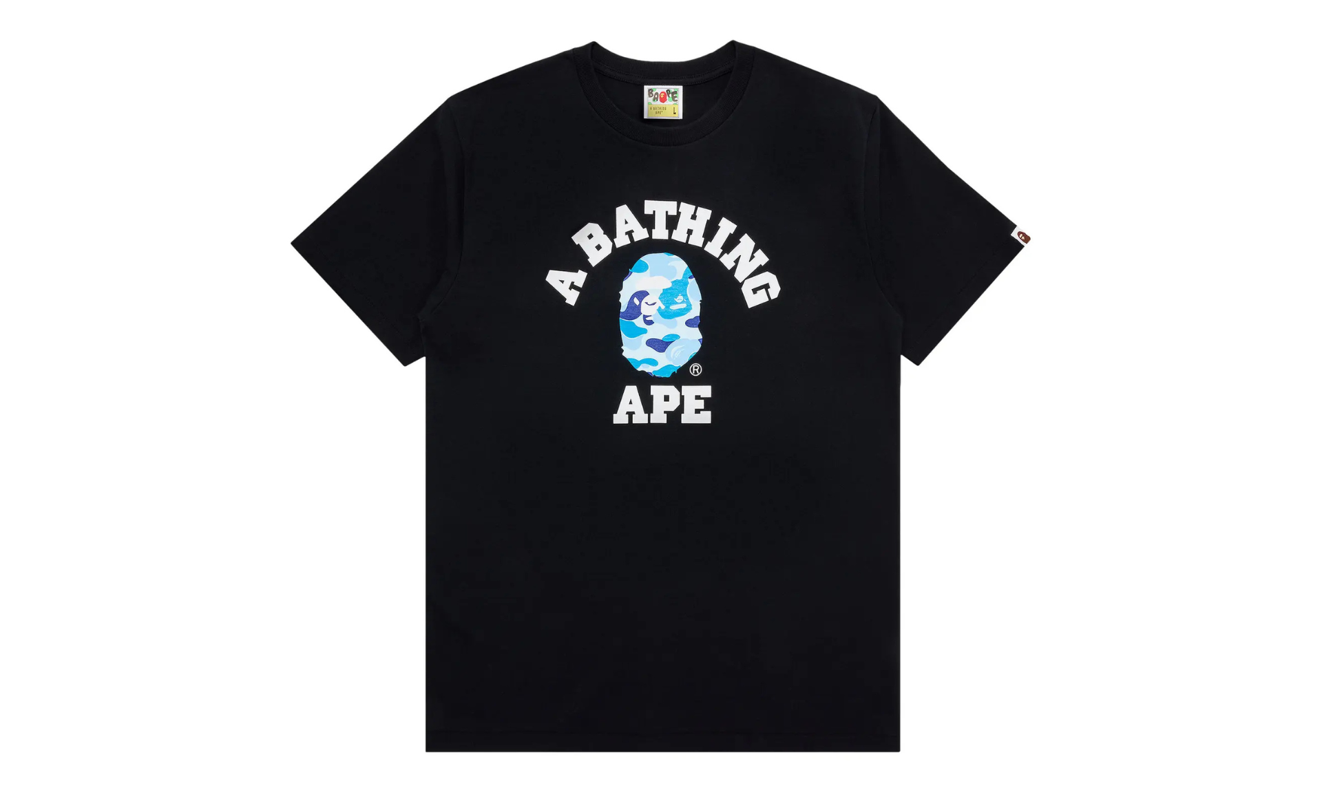 BAPE ABC Camo College Tee Black Blue