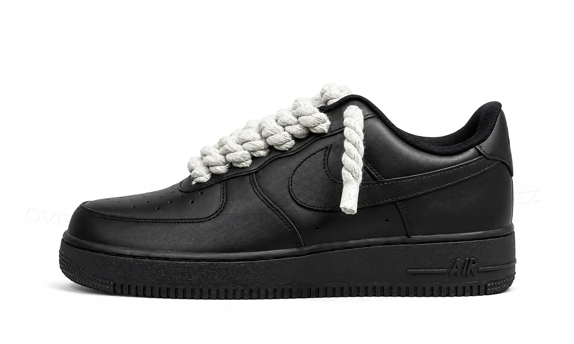 Nike Air Force 1 Low Black Rope Laces Grey