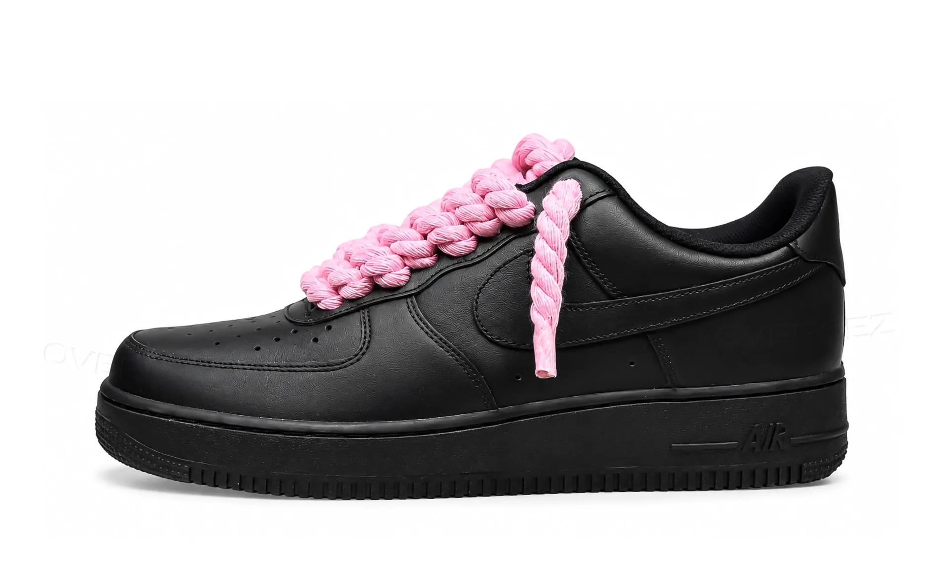 Nike Air Force 1 Low Black Rope Laces Light Pink