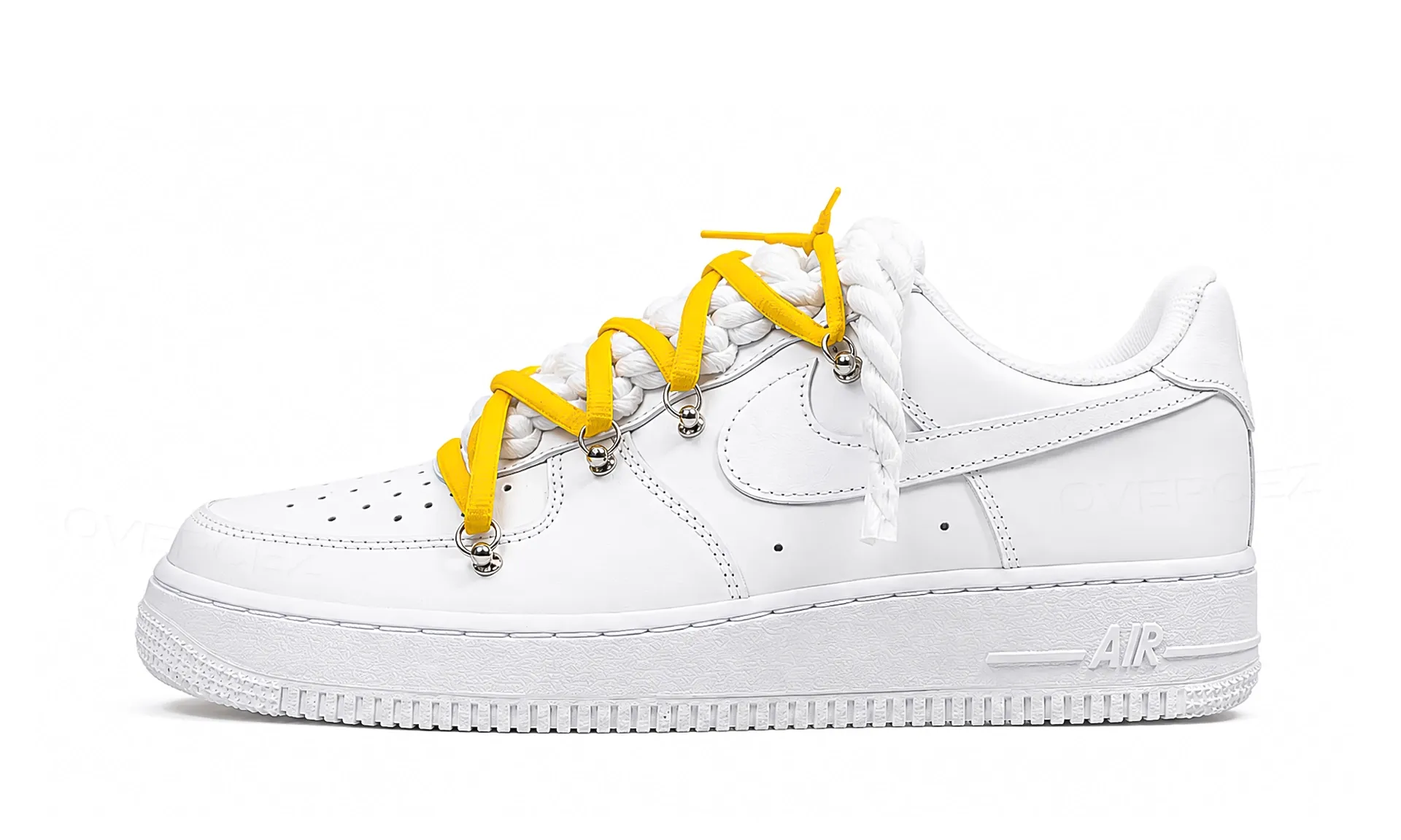 Nike Air Force 1 Low White Double Rope Laces Yellow