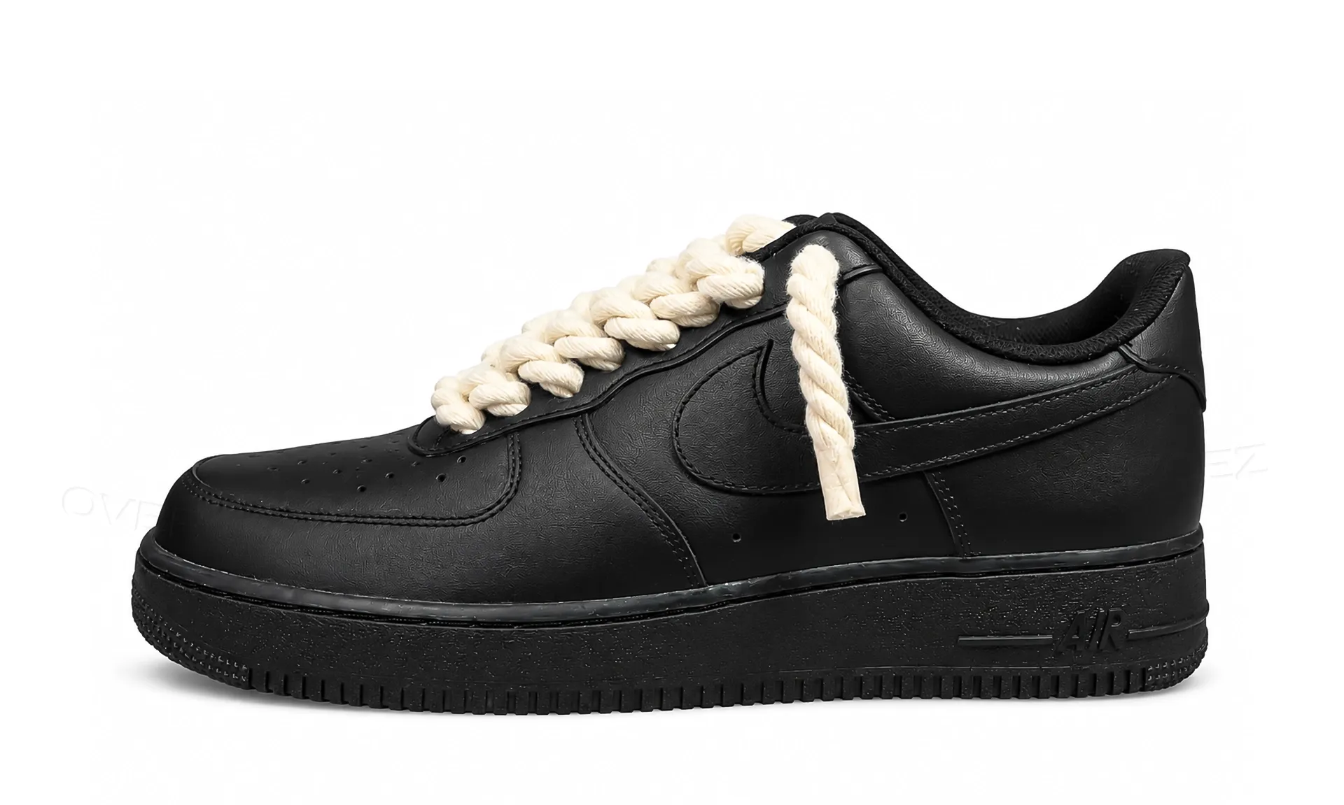 Nike Air Force 1 Low Black Rope Laces Beige