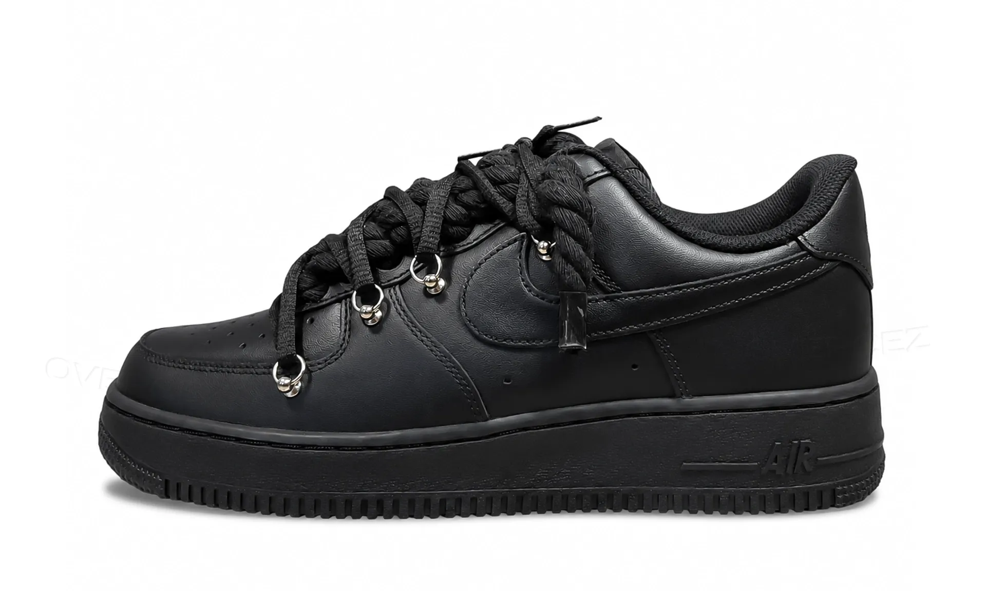 Nike Air Force 1 Low Black Double Rope Laces
