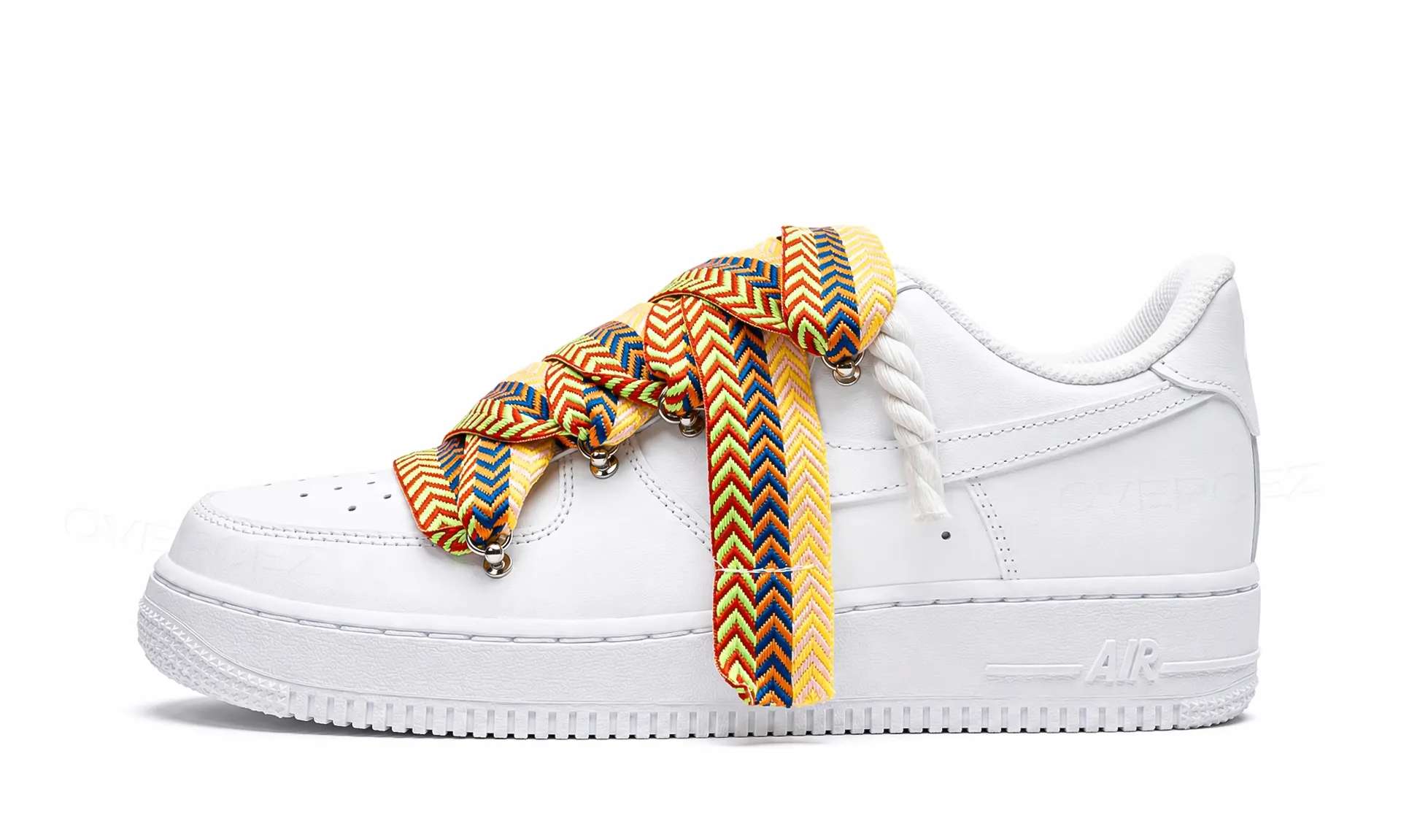 Nike Air Force 1 Low White Double Rope Laces Yellow