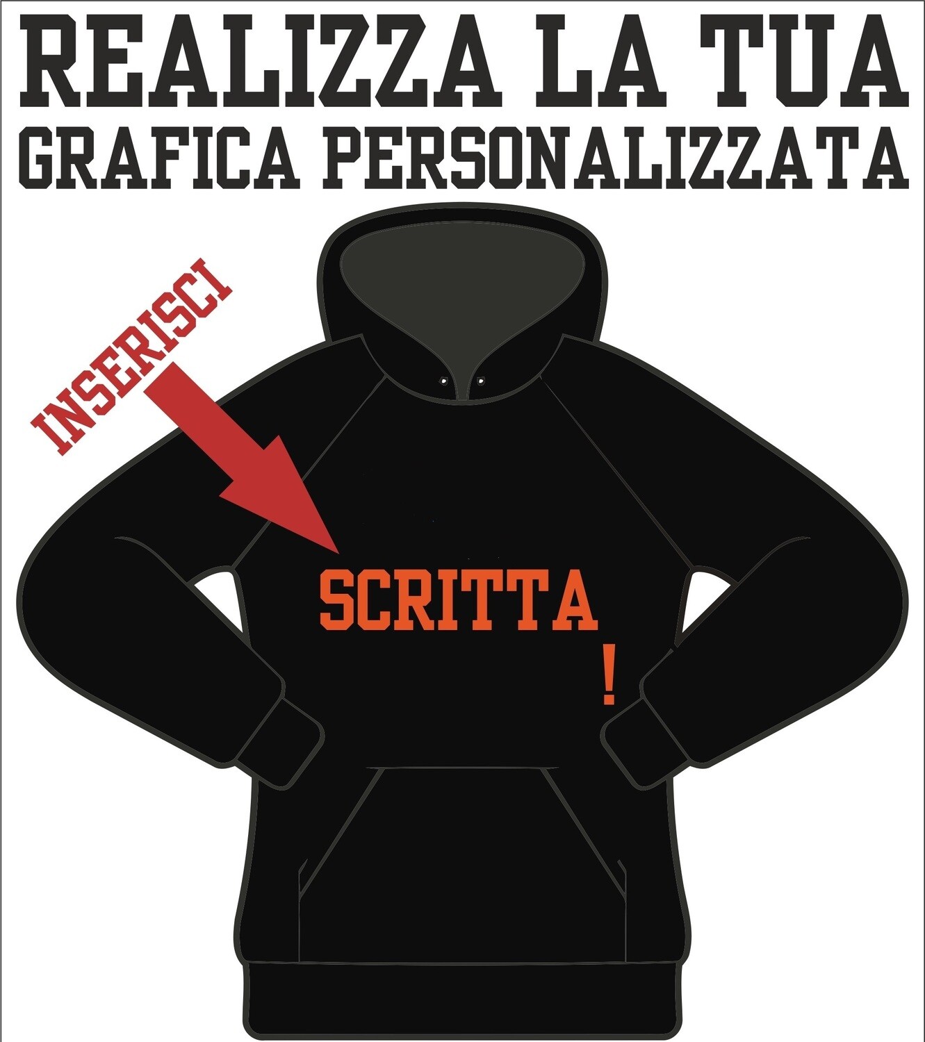 Felpa con scritta personalizzata