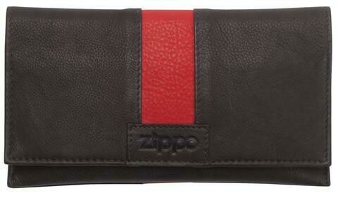 Bi-Fold Tobacco Pouch Mocha and Red