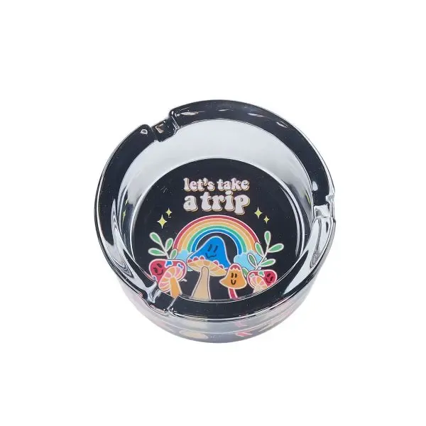 CH MUSHROOM ROUND GLASS ASHTRAY