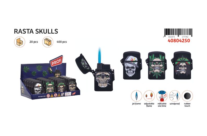 PROF RASTA SKULLS MALIBU JETFLAME DL 20