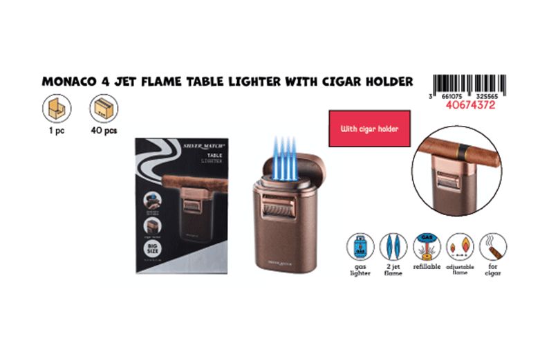 SM 4BLUE FLAM-CIGHOLD TABLE LIGHT MONACO