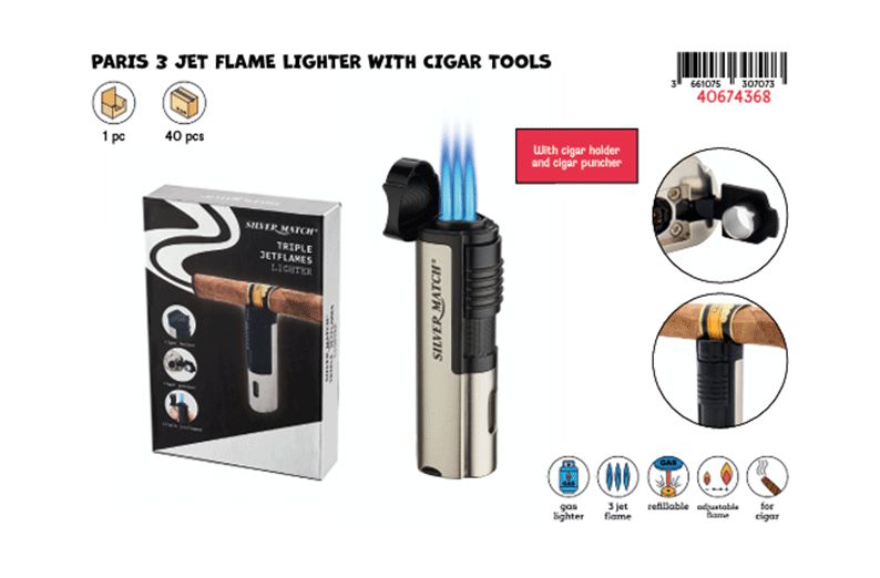 SM PARIS 3 JETFLAMES LIGHTER DL-1
