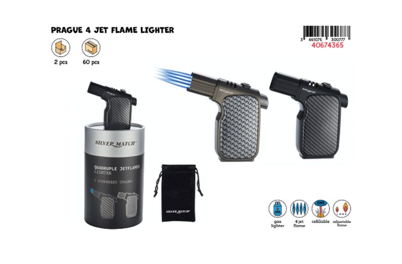 SM PRAGUE 4 JETFLAMES LIGHTER DL-2